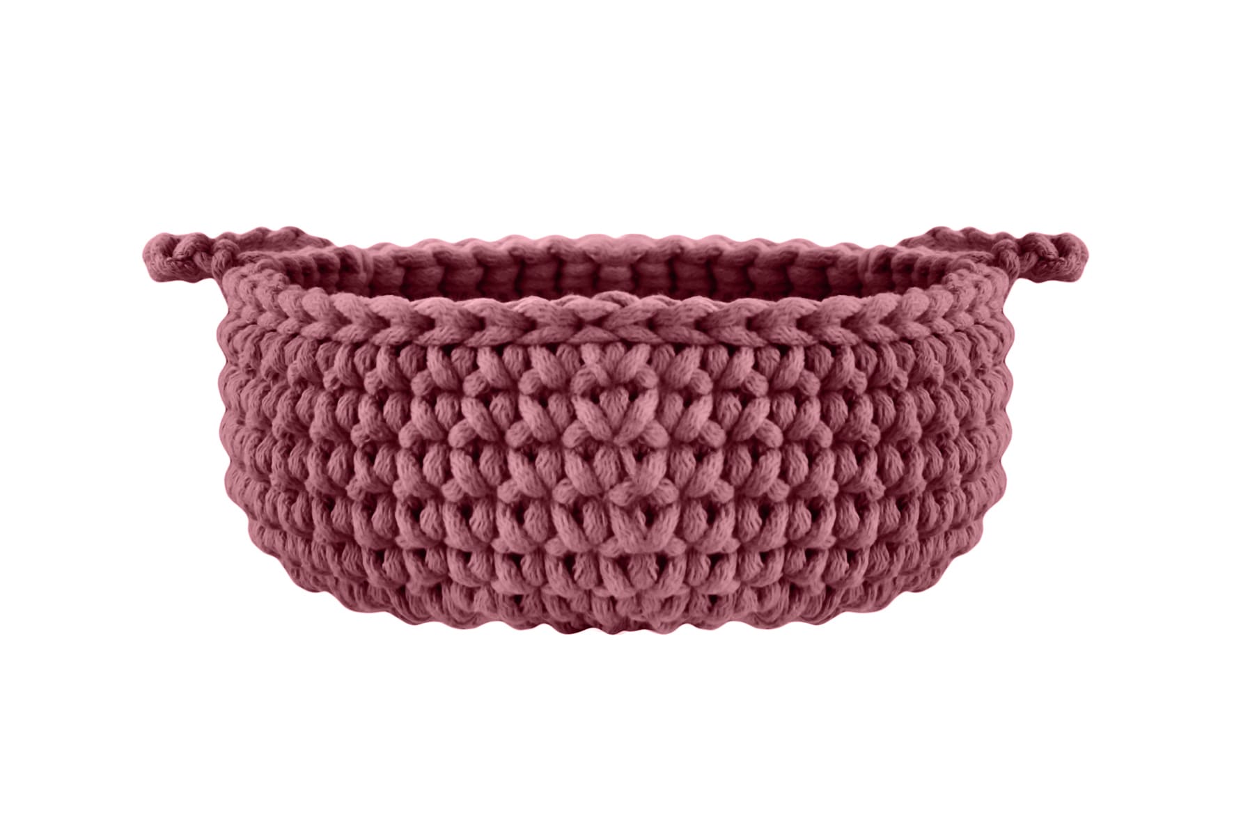 Crochet Flat Basket, Small | OLD ROSE