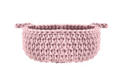 Crochet Flat Basket, Small | POWDER PINK