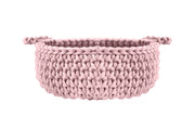 Crochet Flat Basket, Small | POWDER PINK