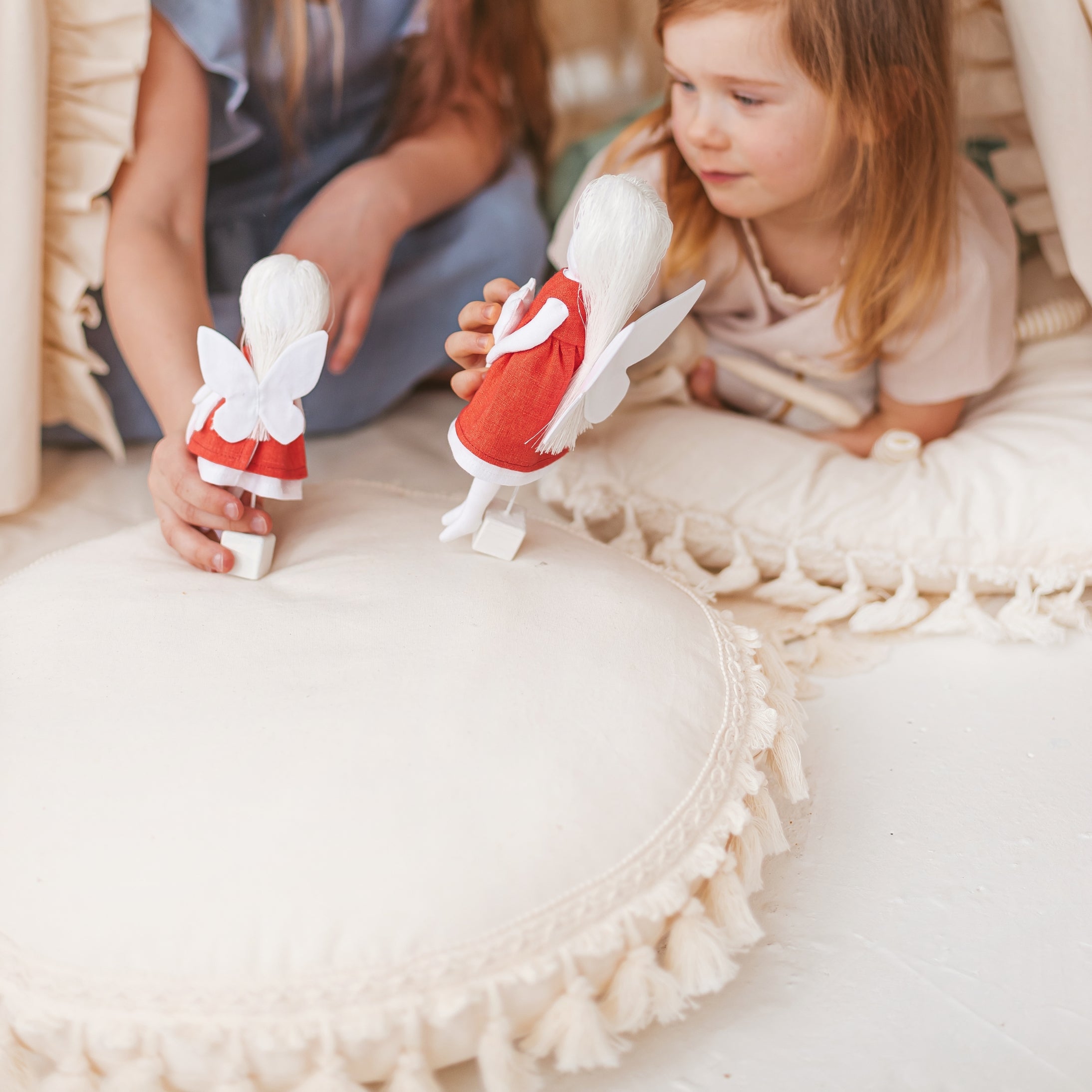 MINICAMP Round Tassel Cushion – Cozy Boho Pillow for Kids' Rooms