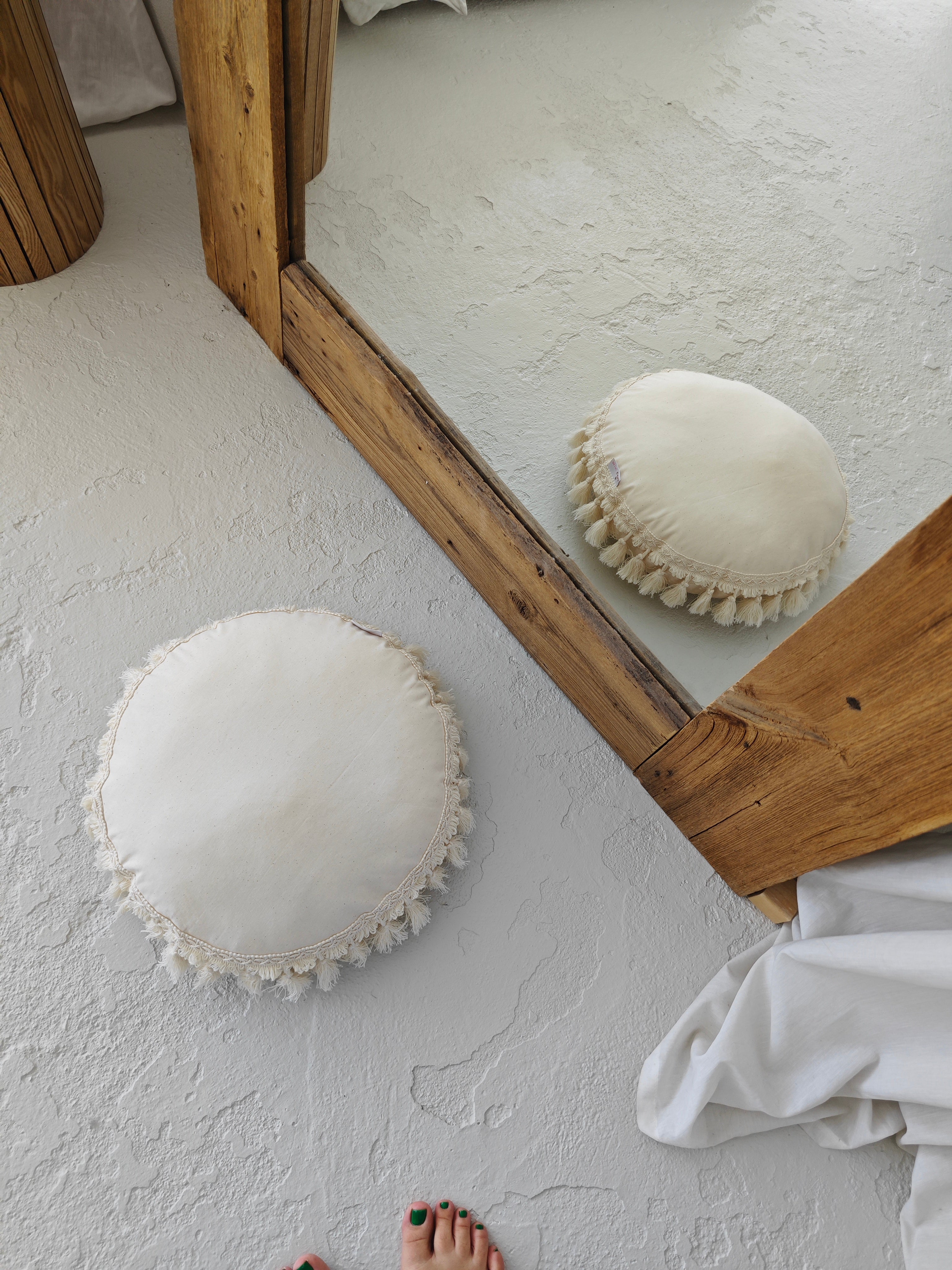 MINICAMP Round Tassel Cushion – Cozy Boho Pillow for Kids' Rooms