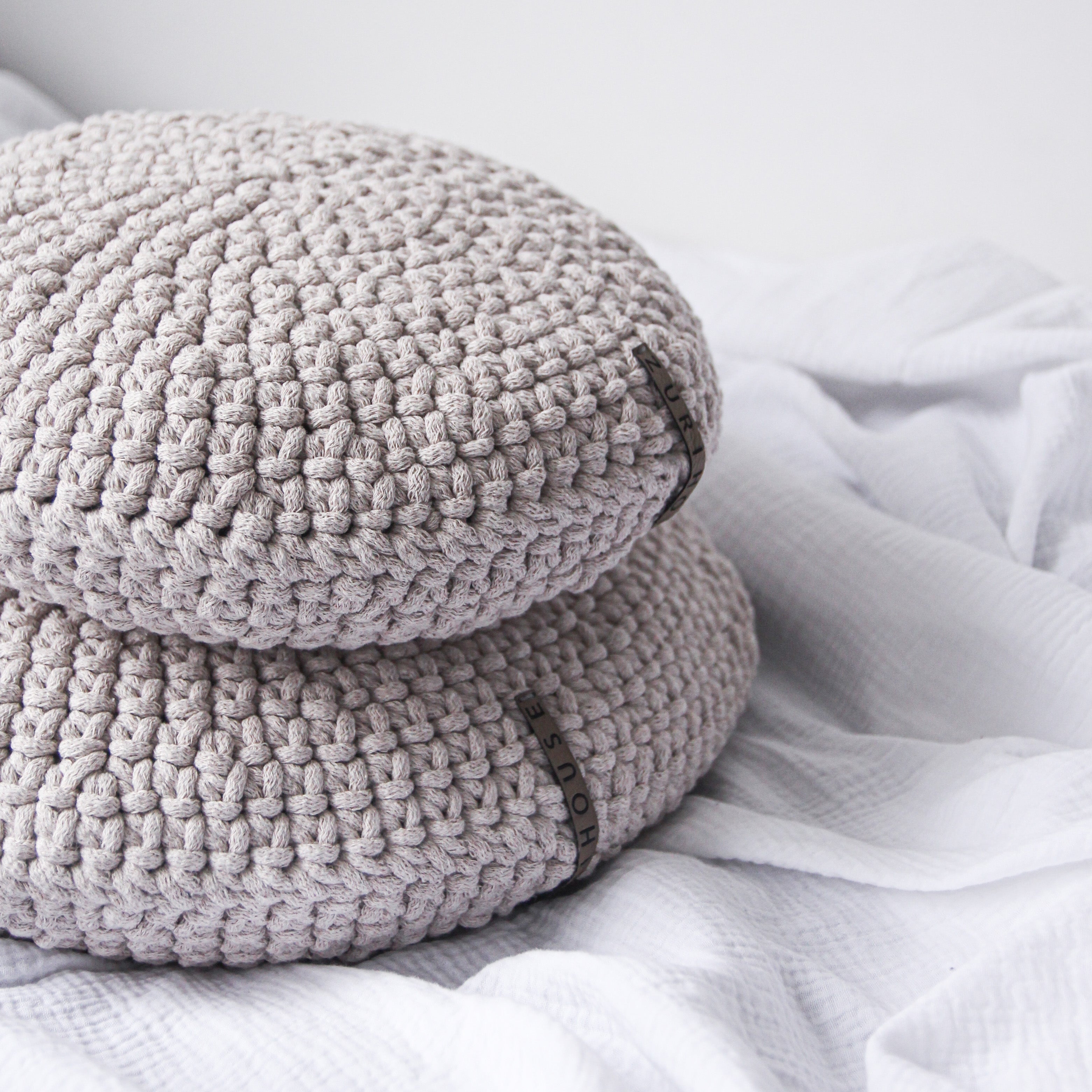 Crochet Round Cushion | OATMEAL