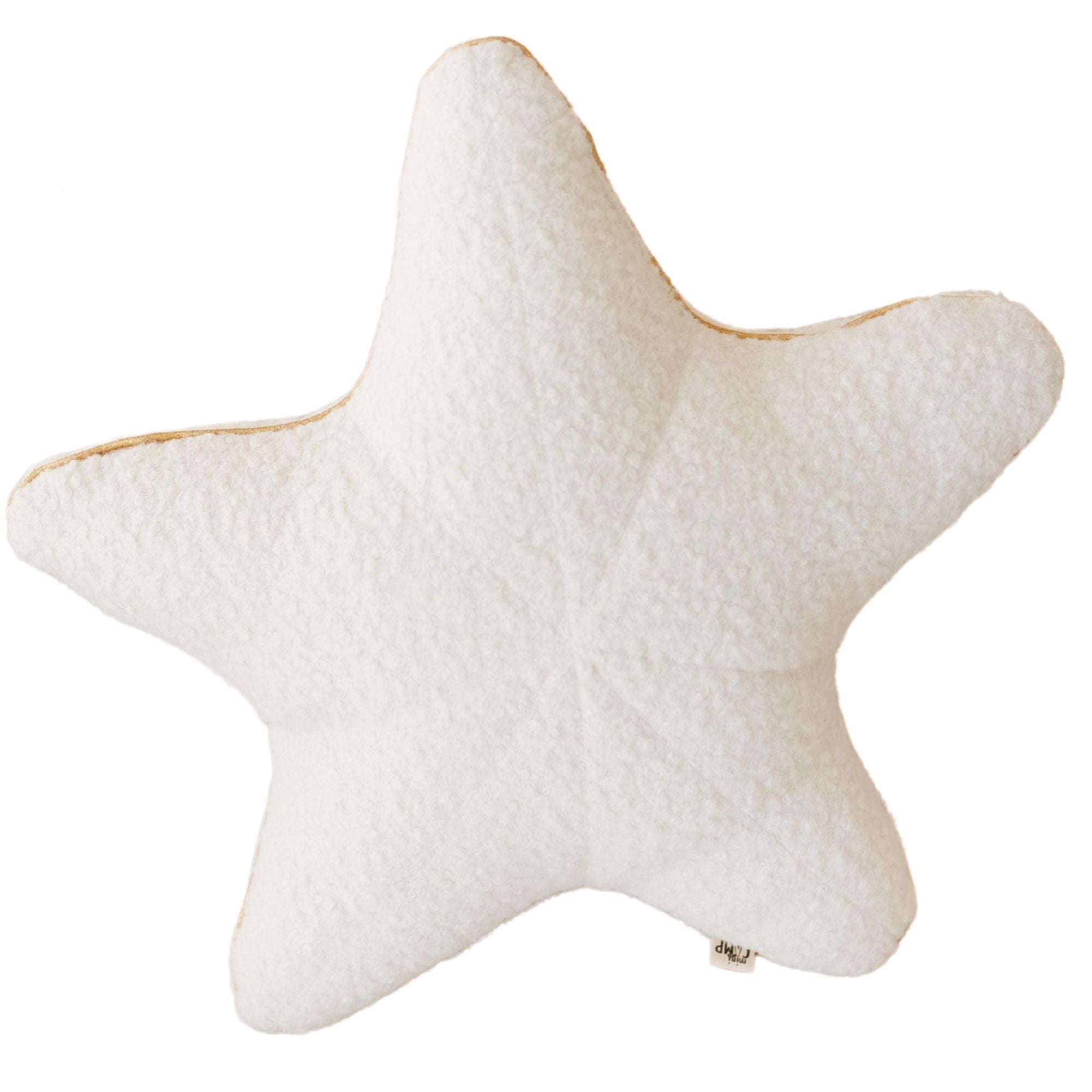 MINICAMP Ecru Boucle Starfish Cushion With Chic Golden Trim