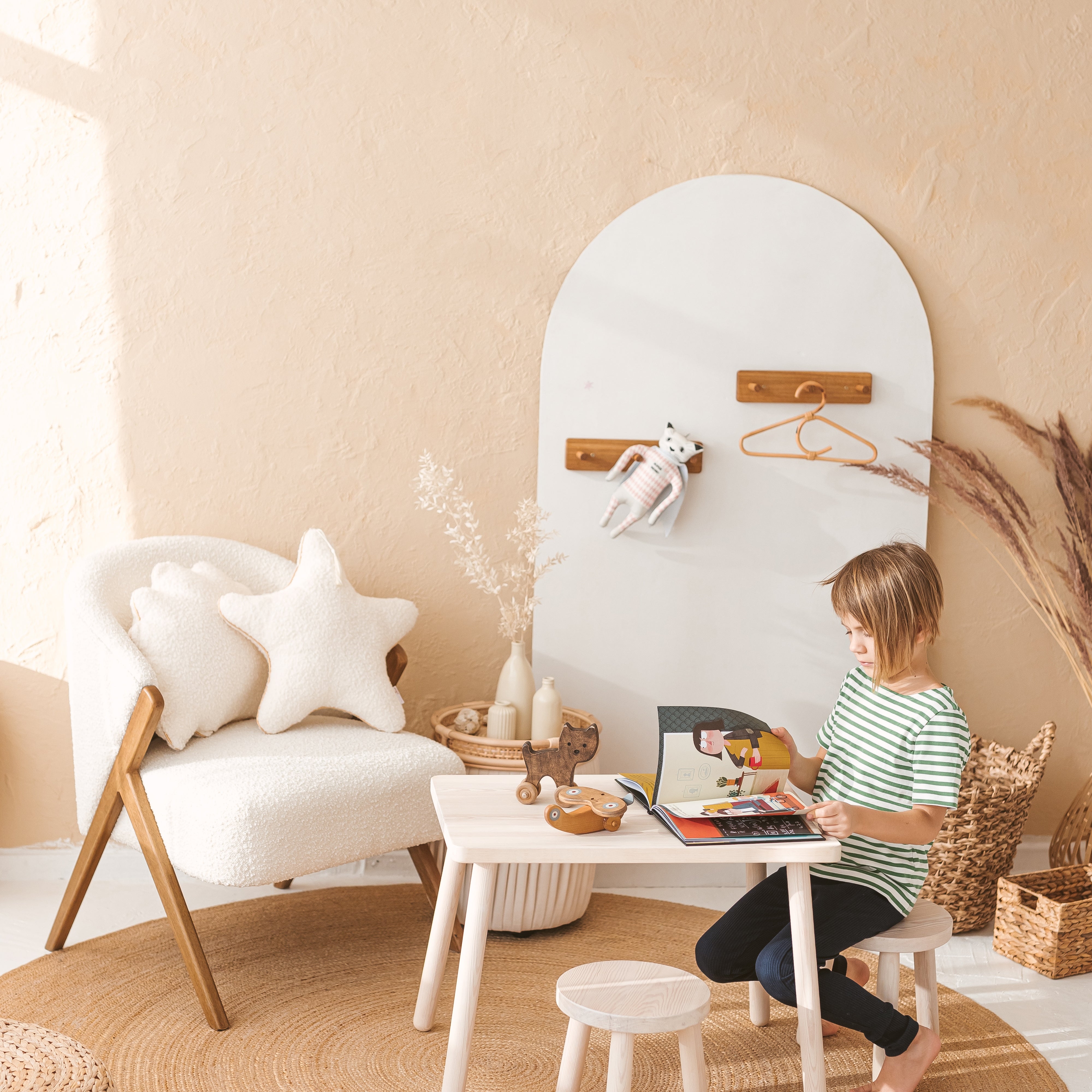 MINICAMP Solid Oak Peg Rail Hanger | PACK of 2