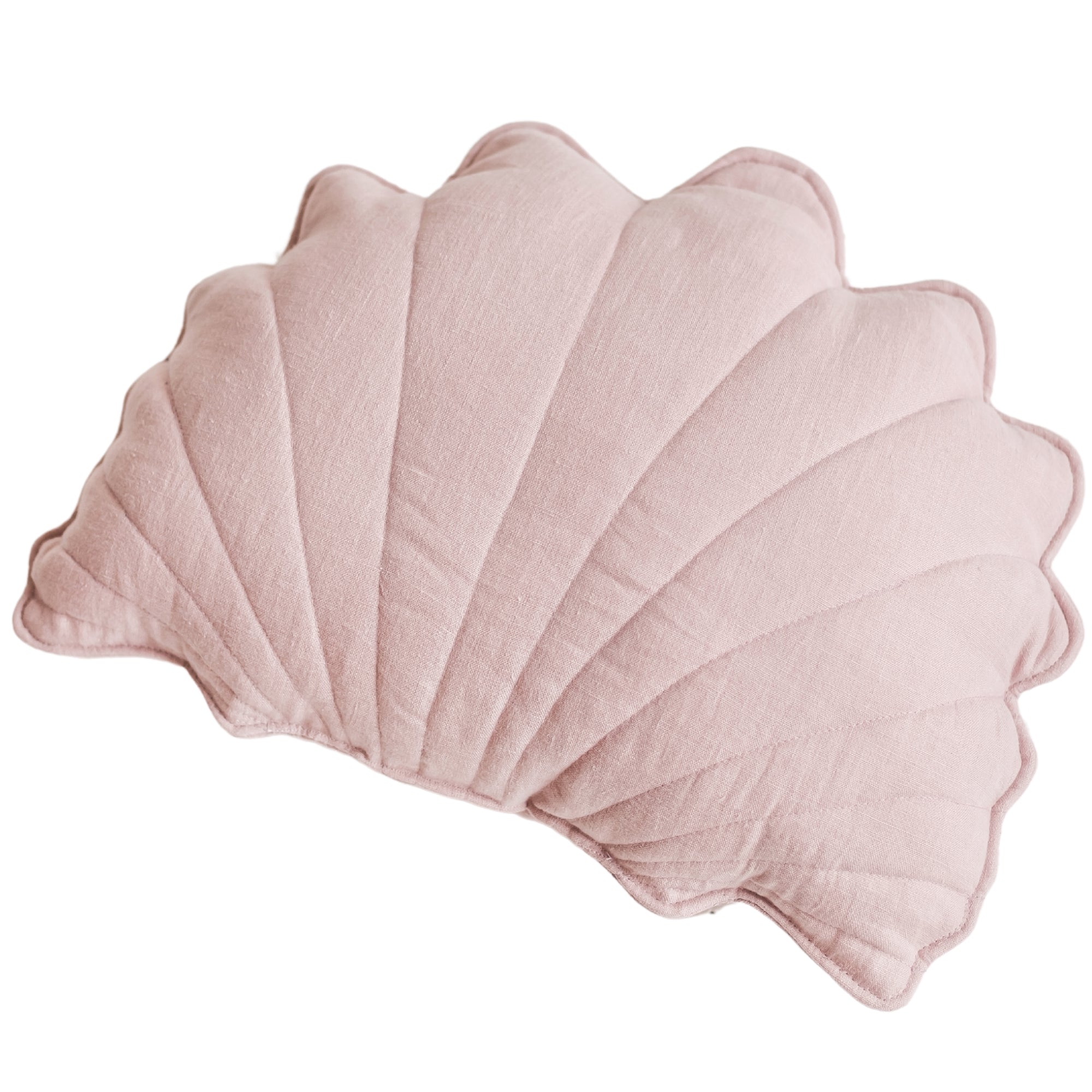 MINICAMP Linen Sea Shell Pillow – Pink Throw Pillow for Coastal & Beach Decor