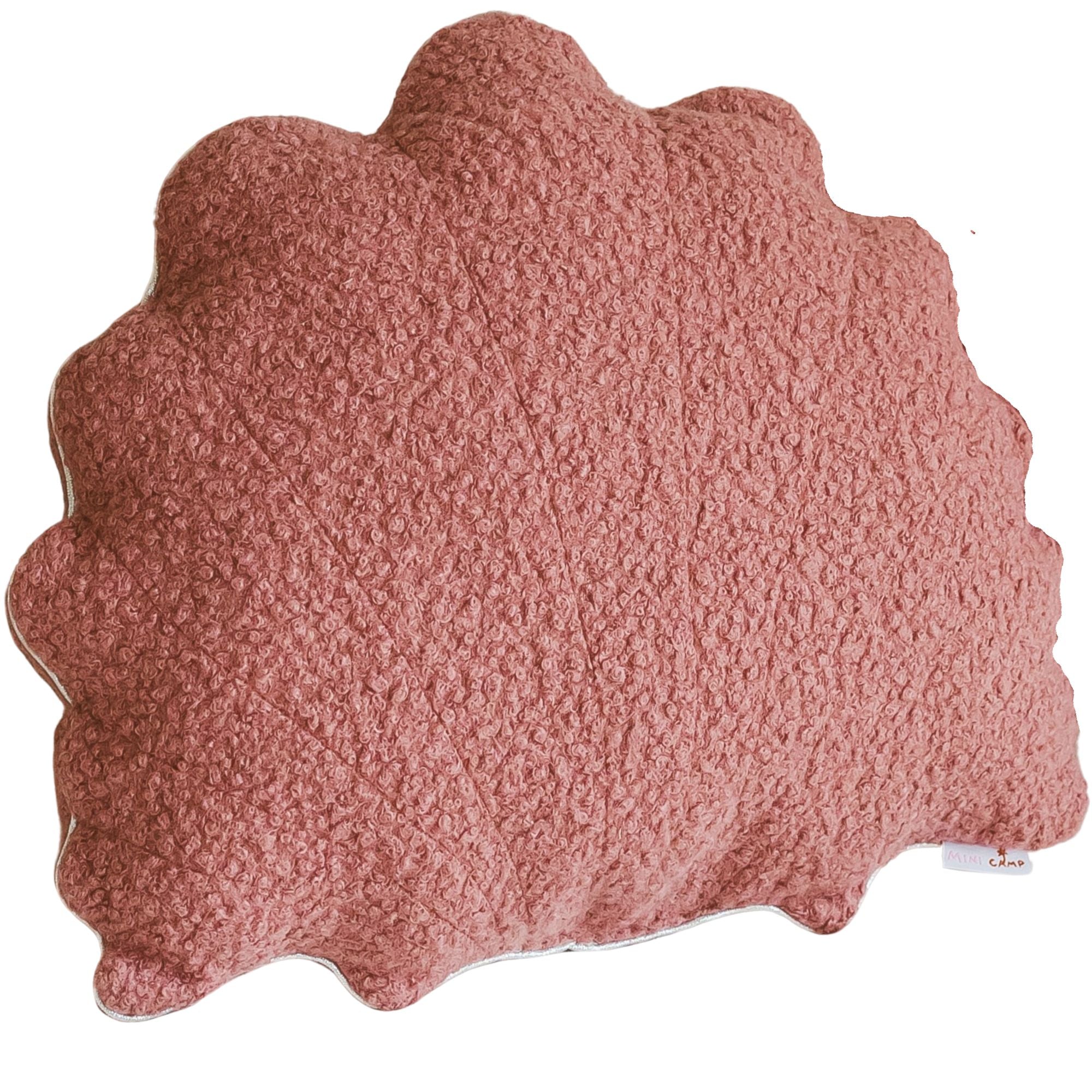MINICAMP Rose Boucle Sea Shell Pillow With Chic Metallic Trim