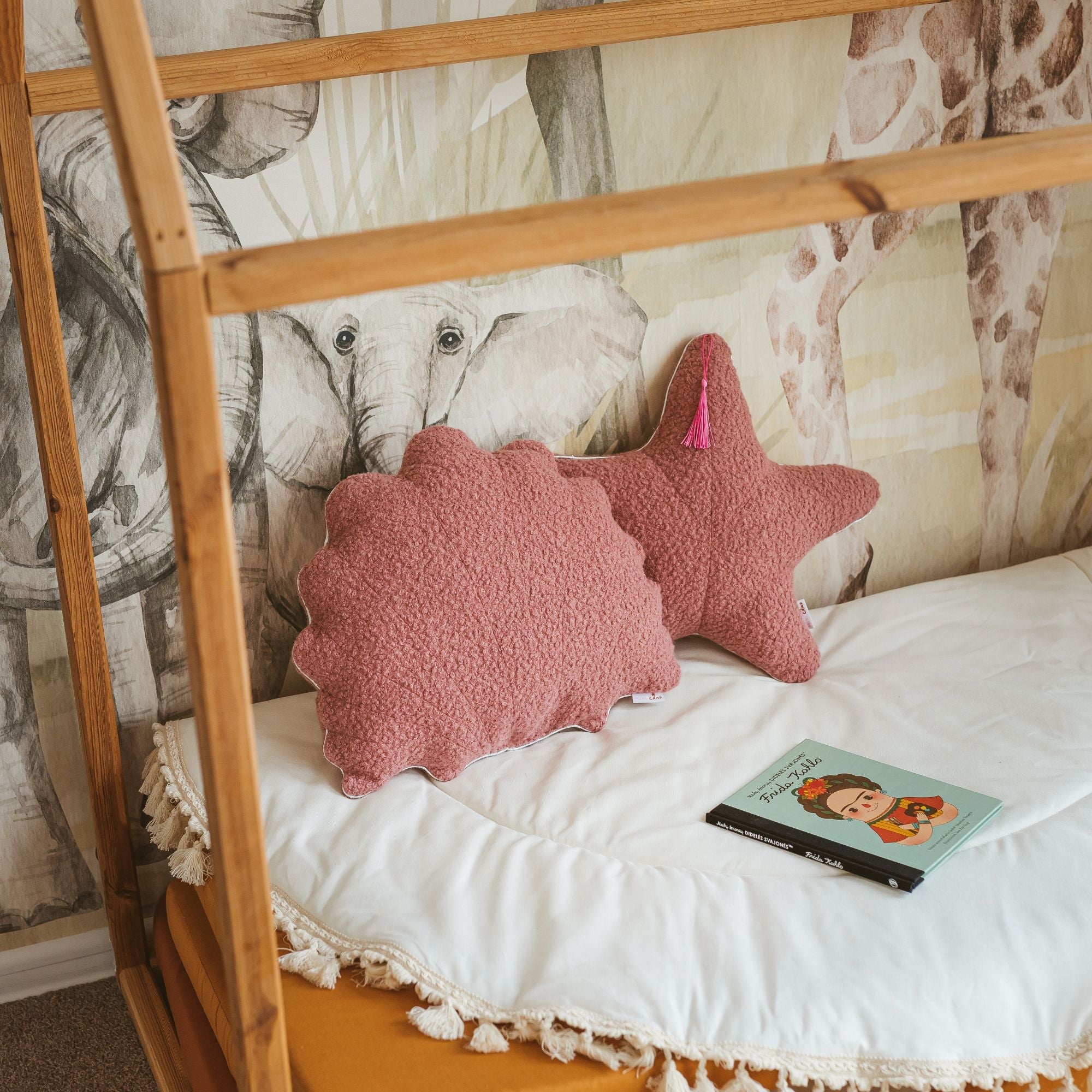 MINICAMP Rose Boucle Starfish Cushion With Chic Metallic Trim