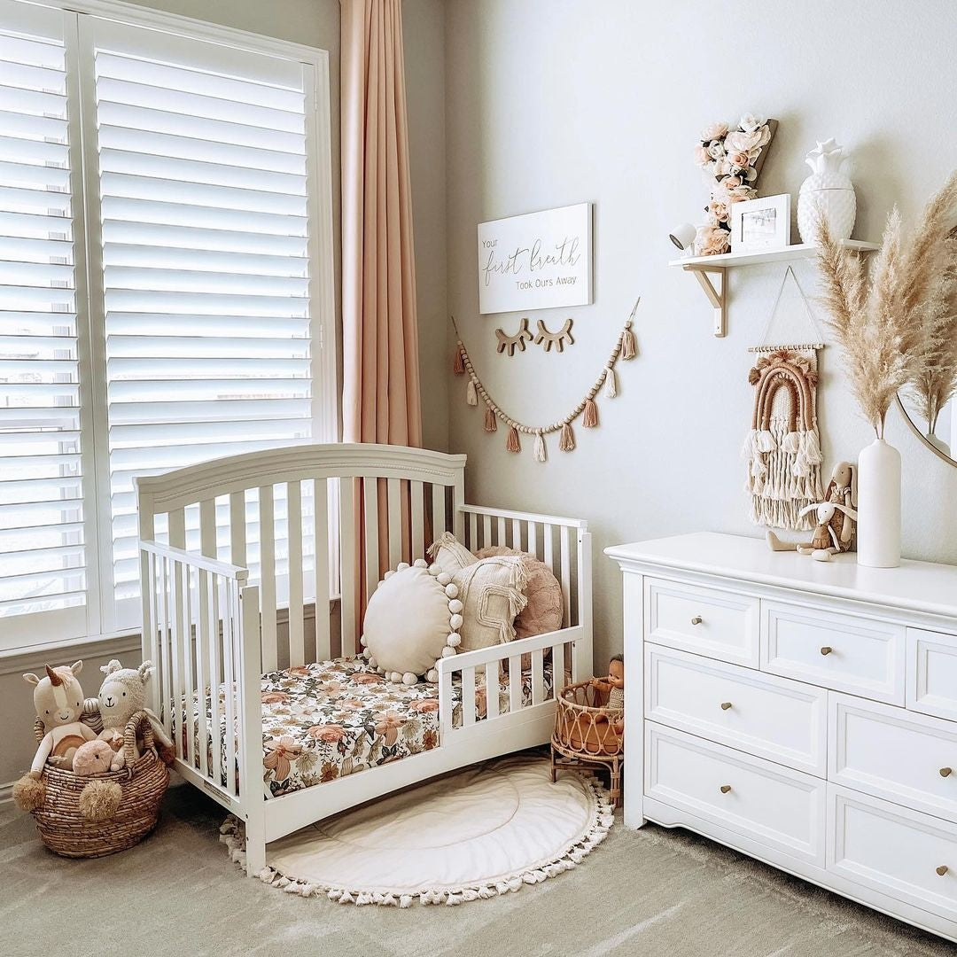 MINICAMP Padded Kids Play Mat in Ecru With Tassels