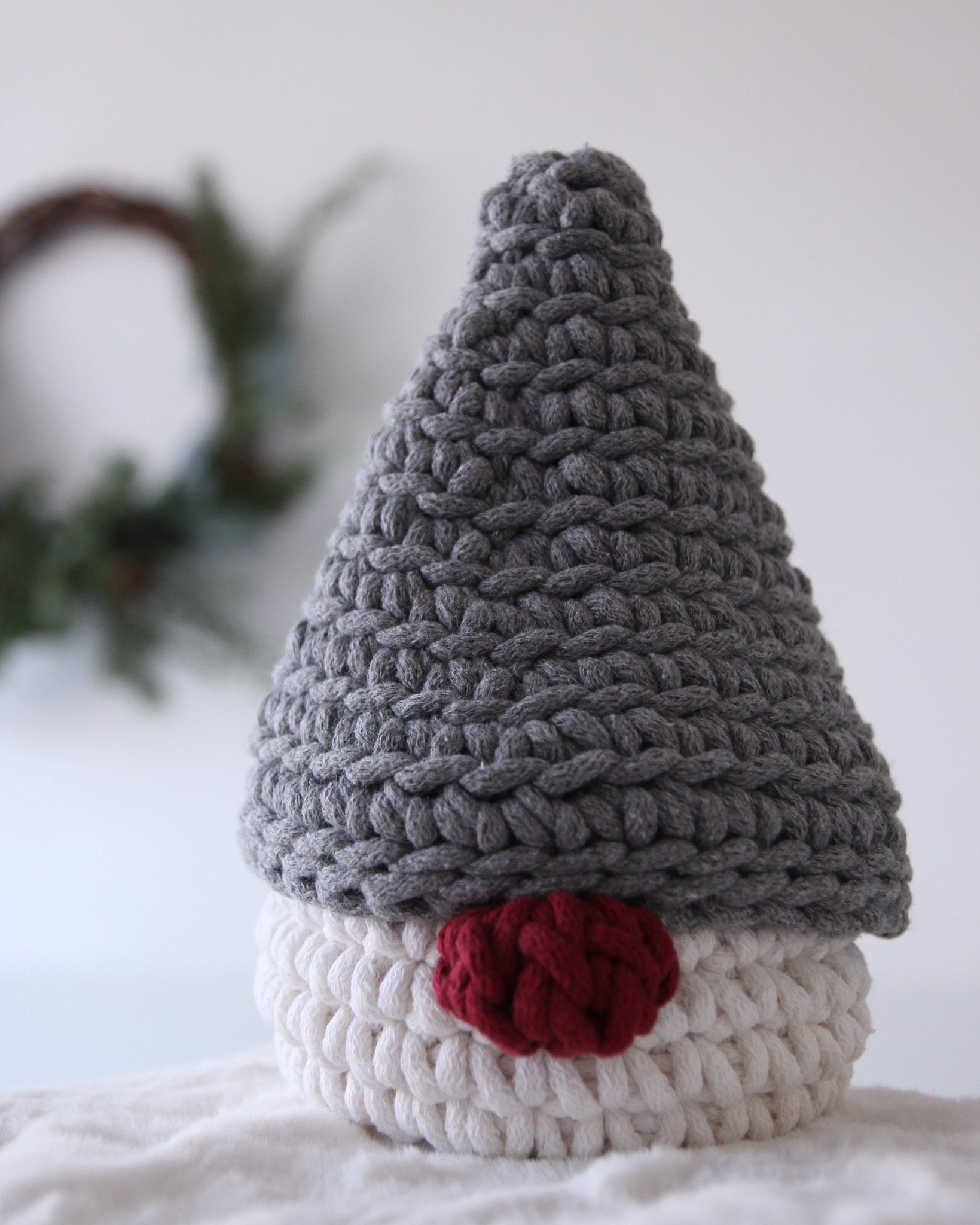 Crochet Gnome Christmas Basket
