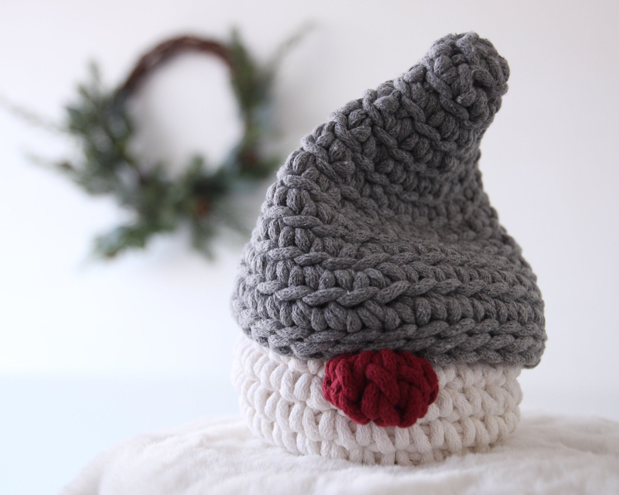 Crochet Gnome Christmas Basket