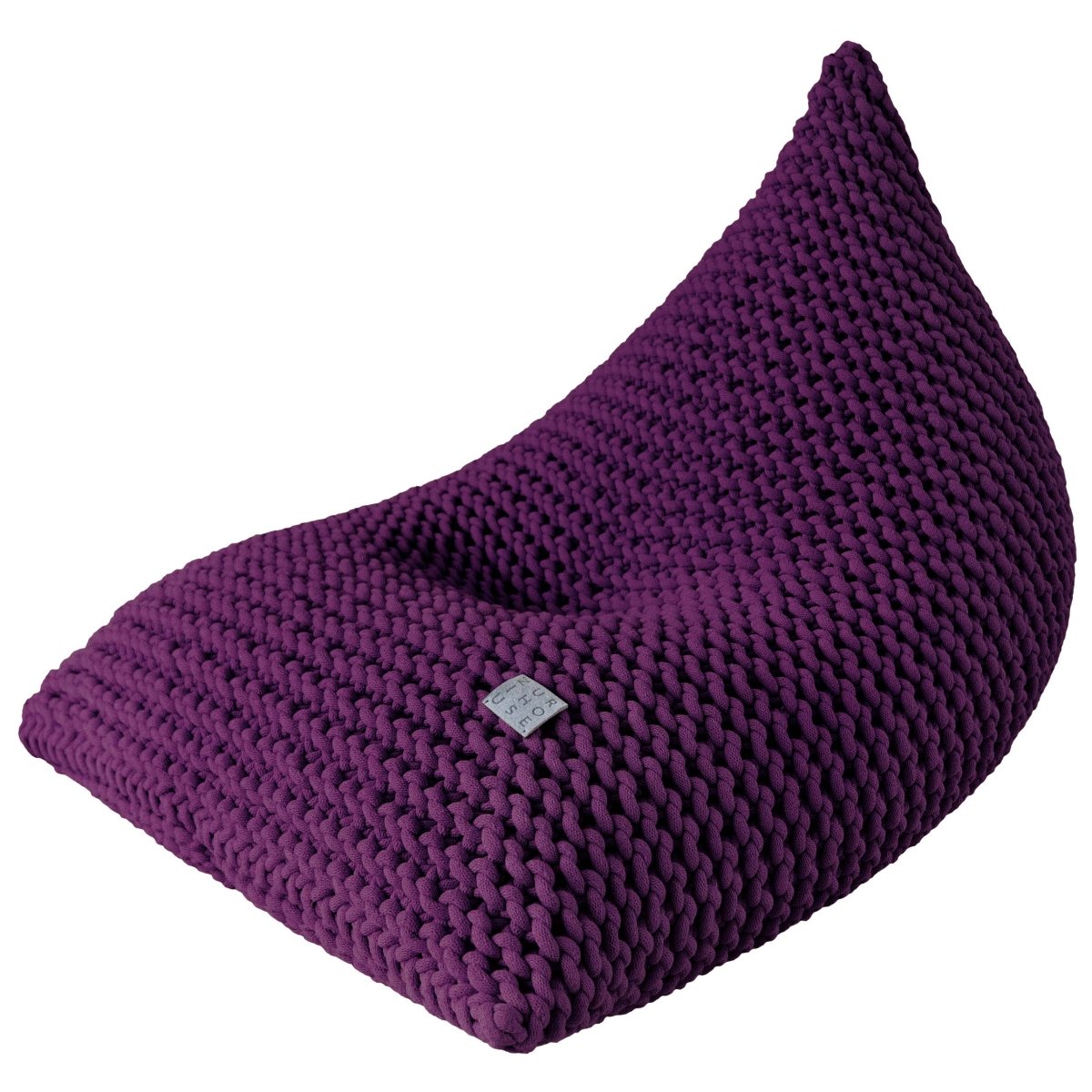 Chunky Knitted Bean Bag | AUBERGINE