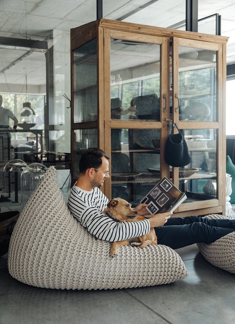 Chunky Knitted Bean Bag | AVOCADO