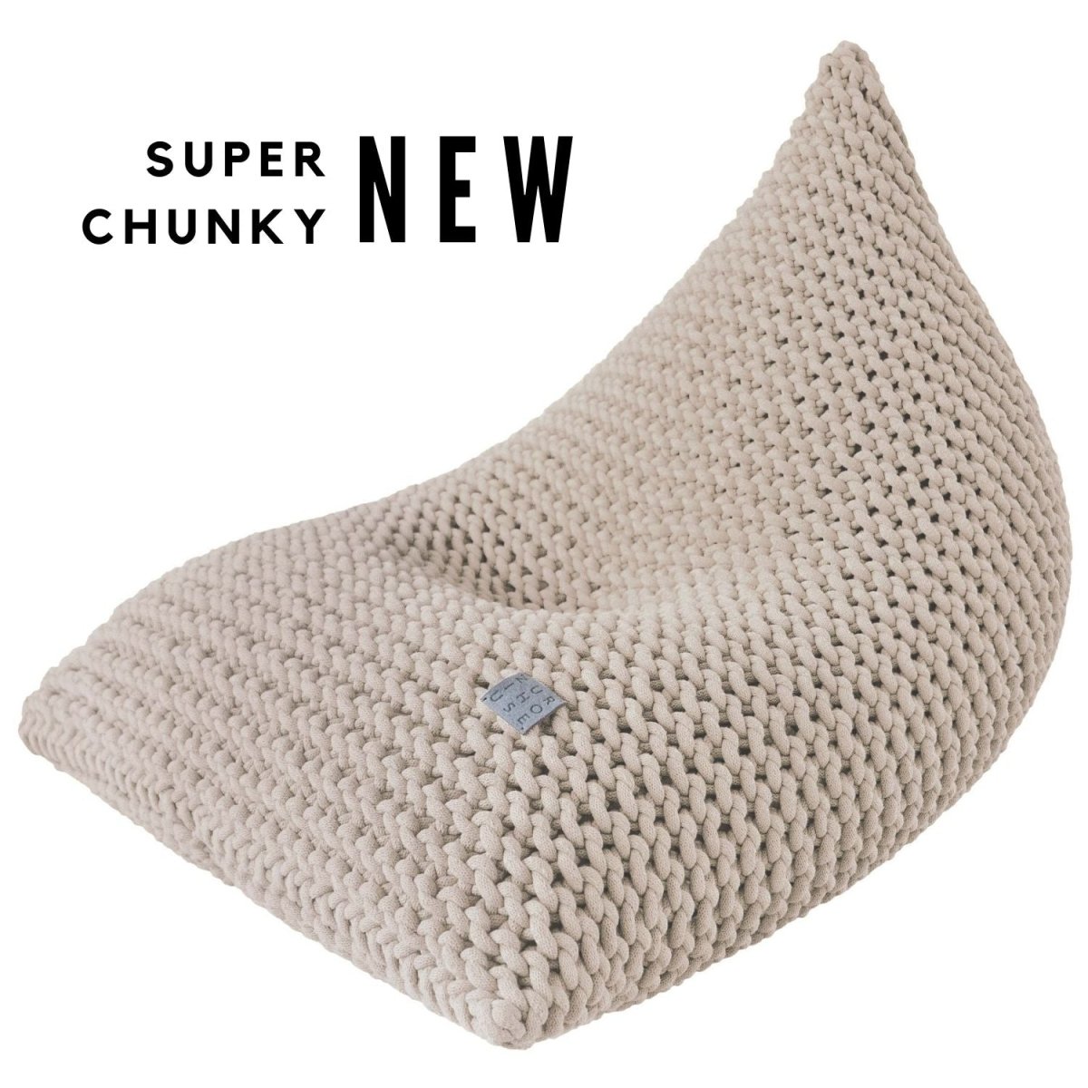 Chunky Knitted Bean Bag | BEIGE