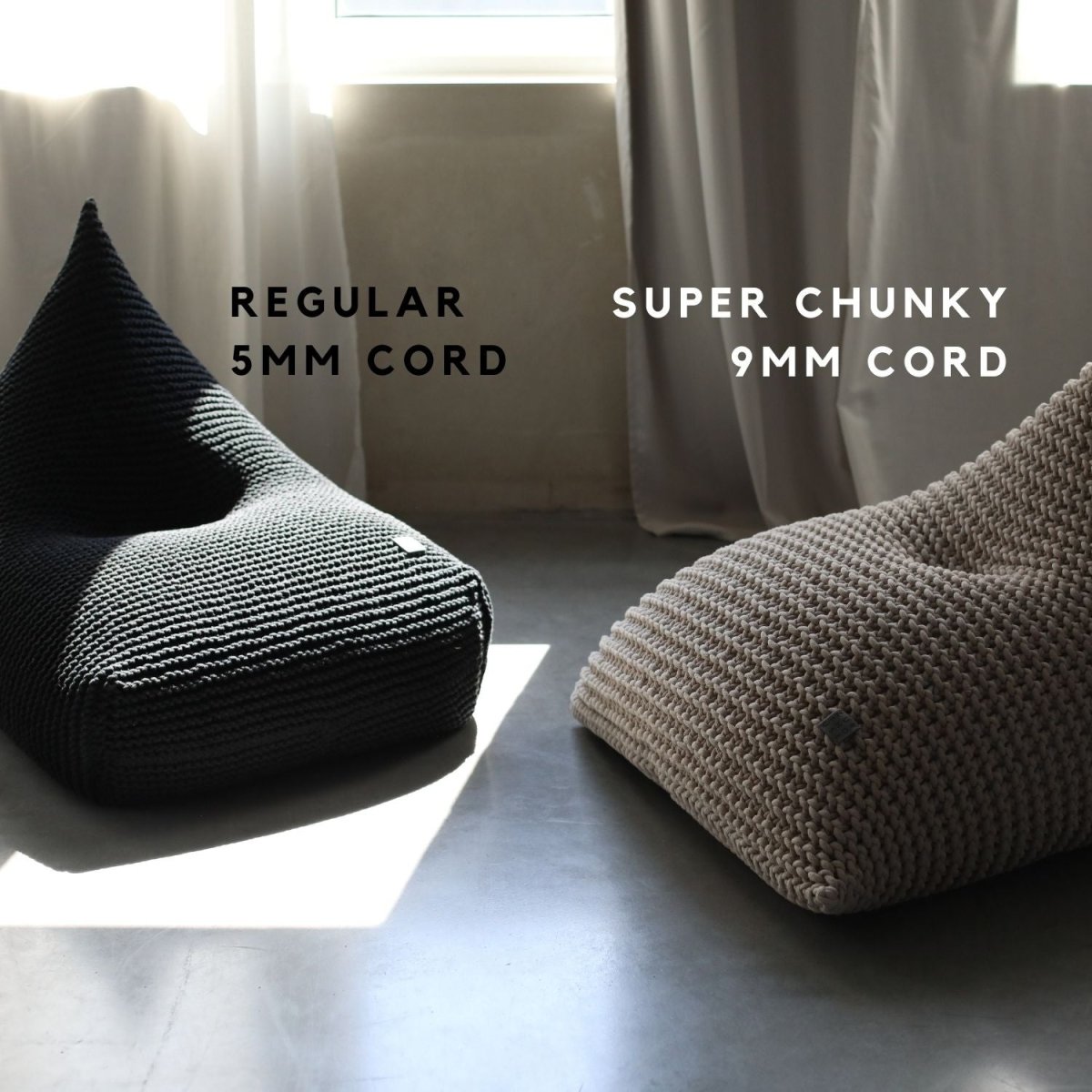 Chunky Knitted Bean Bag | BLACK