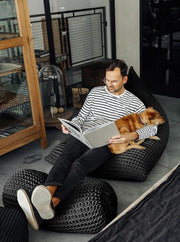 Chunky Knitted Bean Bag | BOTTLE GREEN