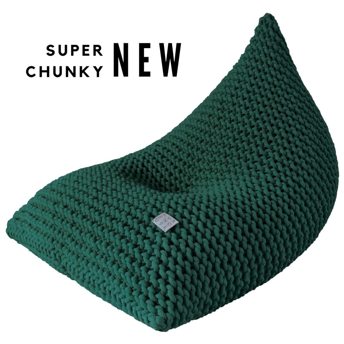 Chunky Knitted Bean Bag | BOTTLE GREEN