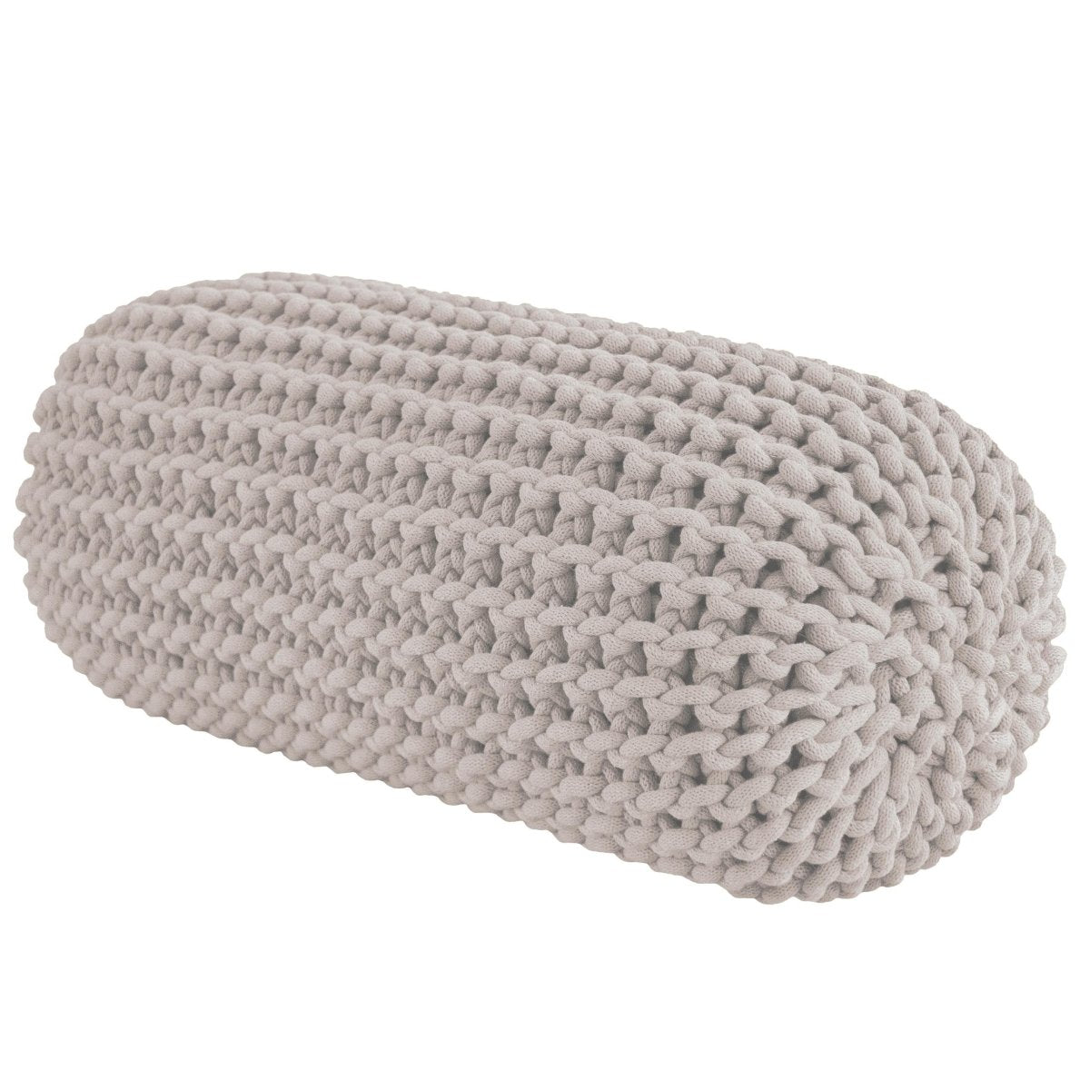 Chunky Knitted Bolster Footrest | OATMEAL