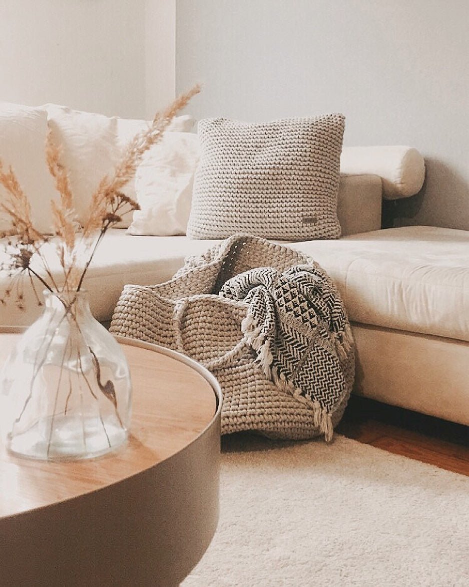 Crochet Basket, Size XL | BEIGE