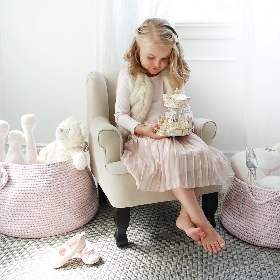 Crochet Basket, Size XL | PALE PINK