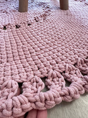 Crochet BOHO Rug |  POWDER PINK