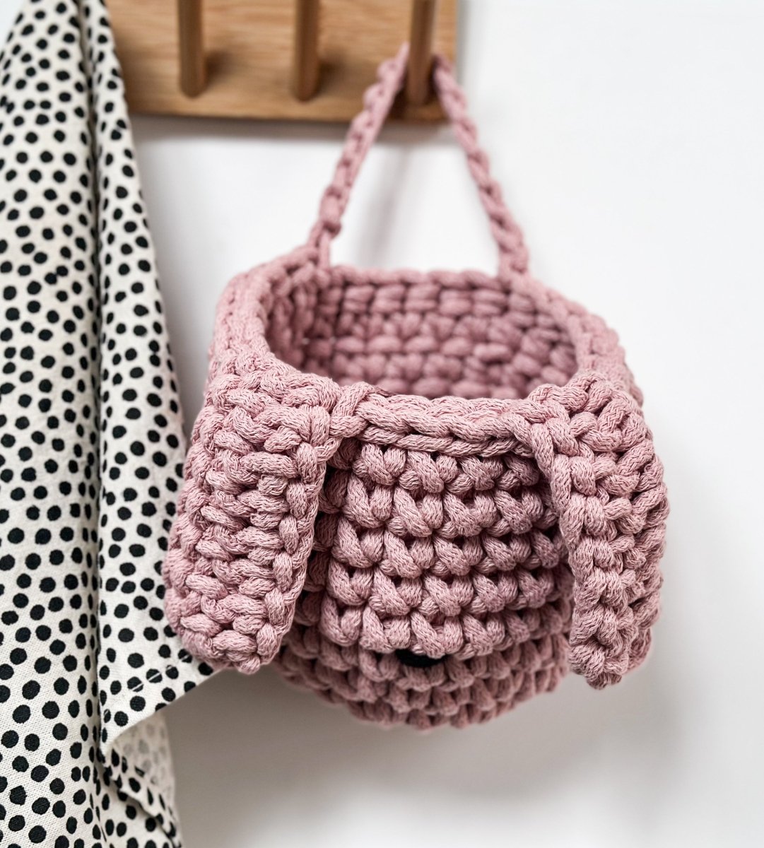 Crochet Bunny Basket | POWDER PINK