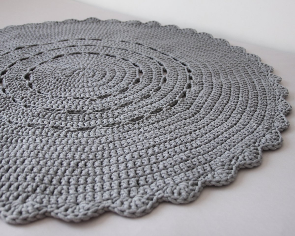 Crochet Doily Rug | DARK GREY