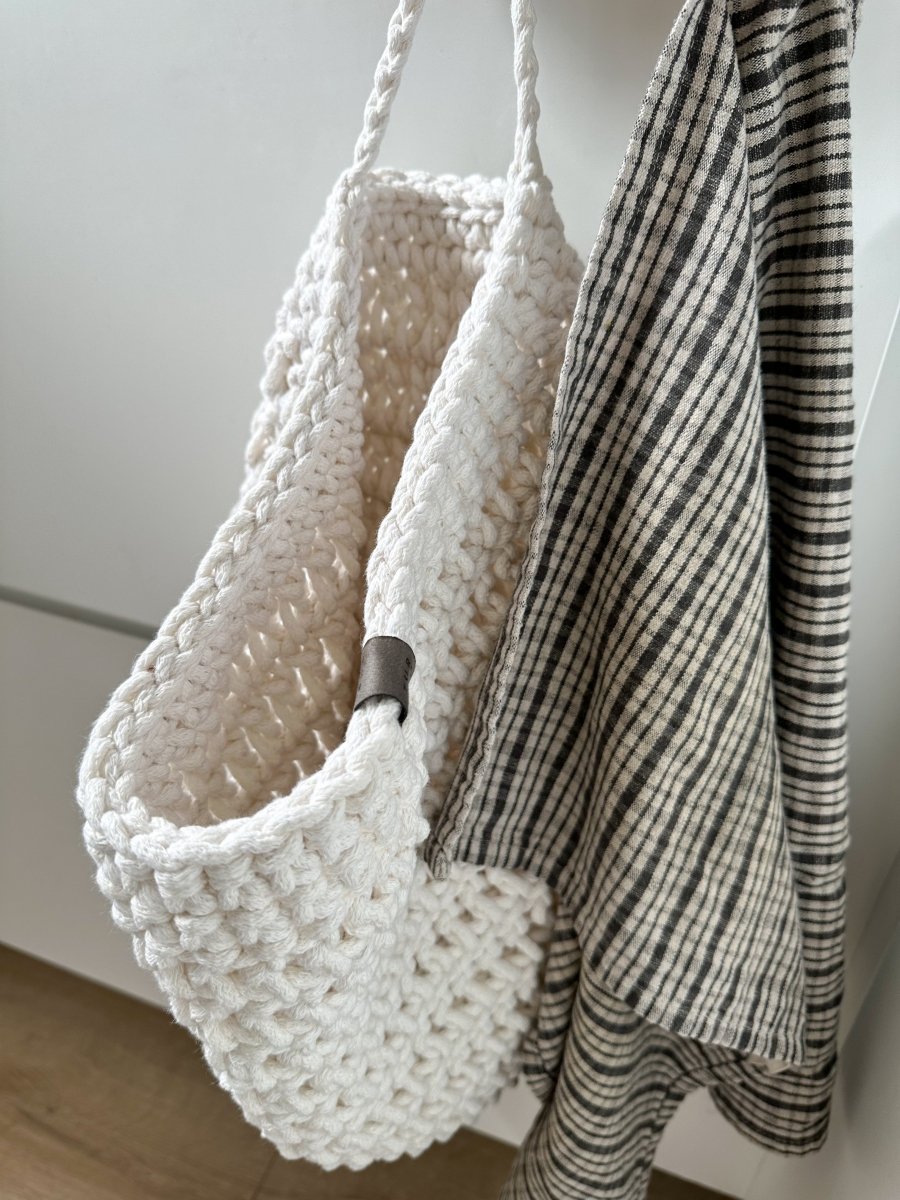 Crochet Hanging Bag, Large | IVORY