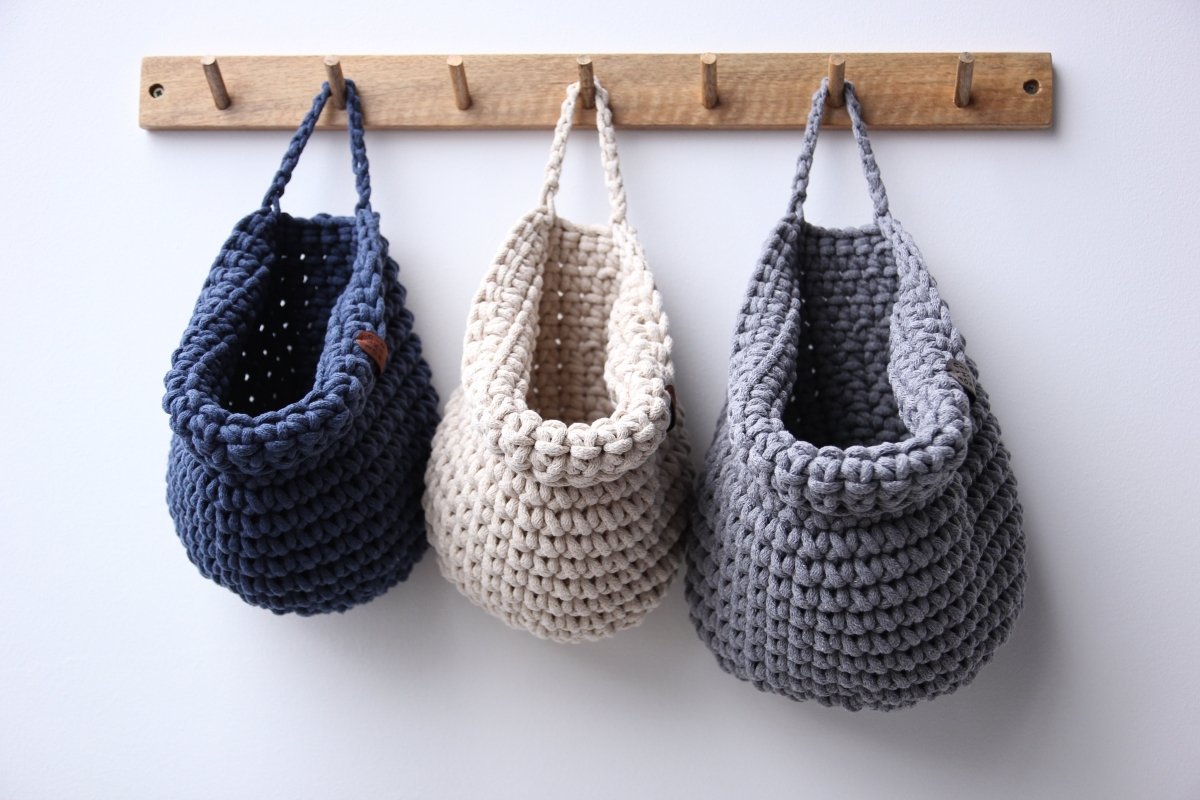 Crochet Hanging Bags | GREY
