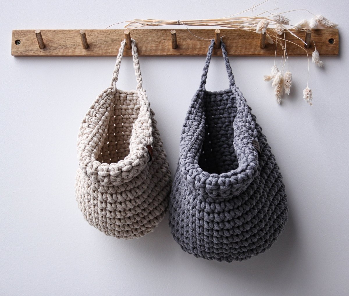 Crochet Hanging Bags | GREY