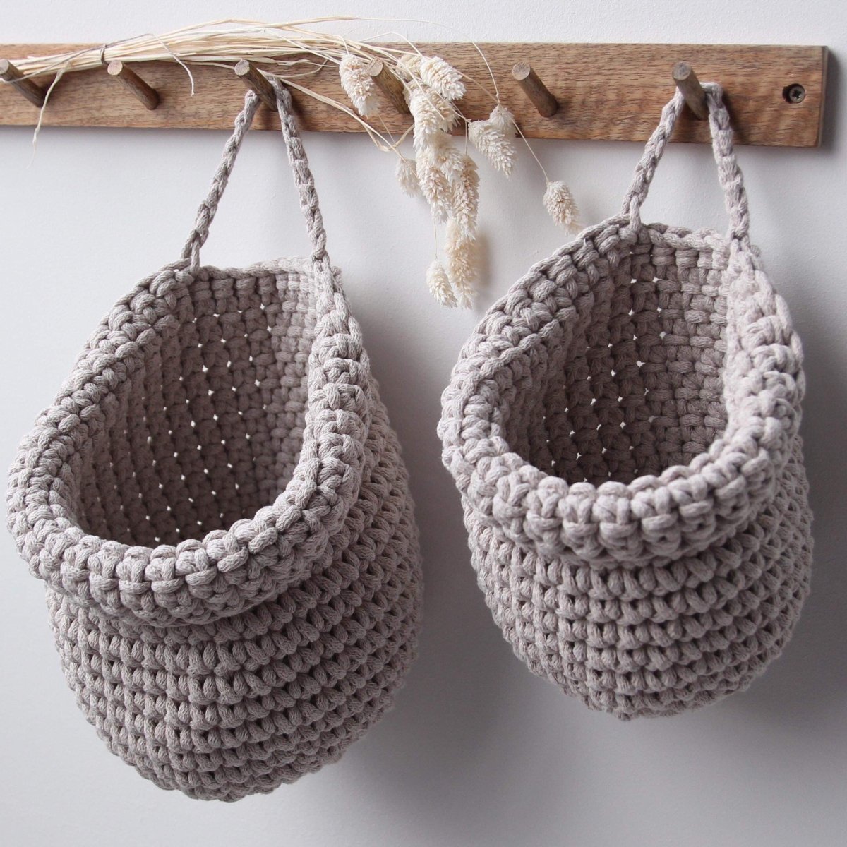 Crochet Hanging Bags | OATMEAL