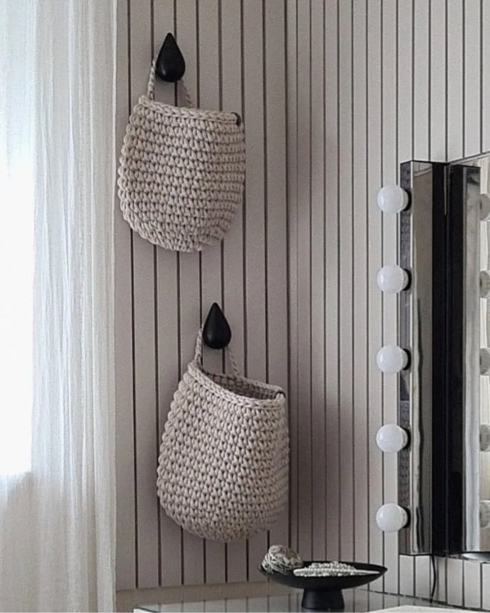 Crochet Hanging Bags | OATMEAL
