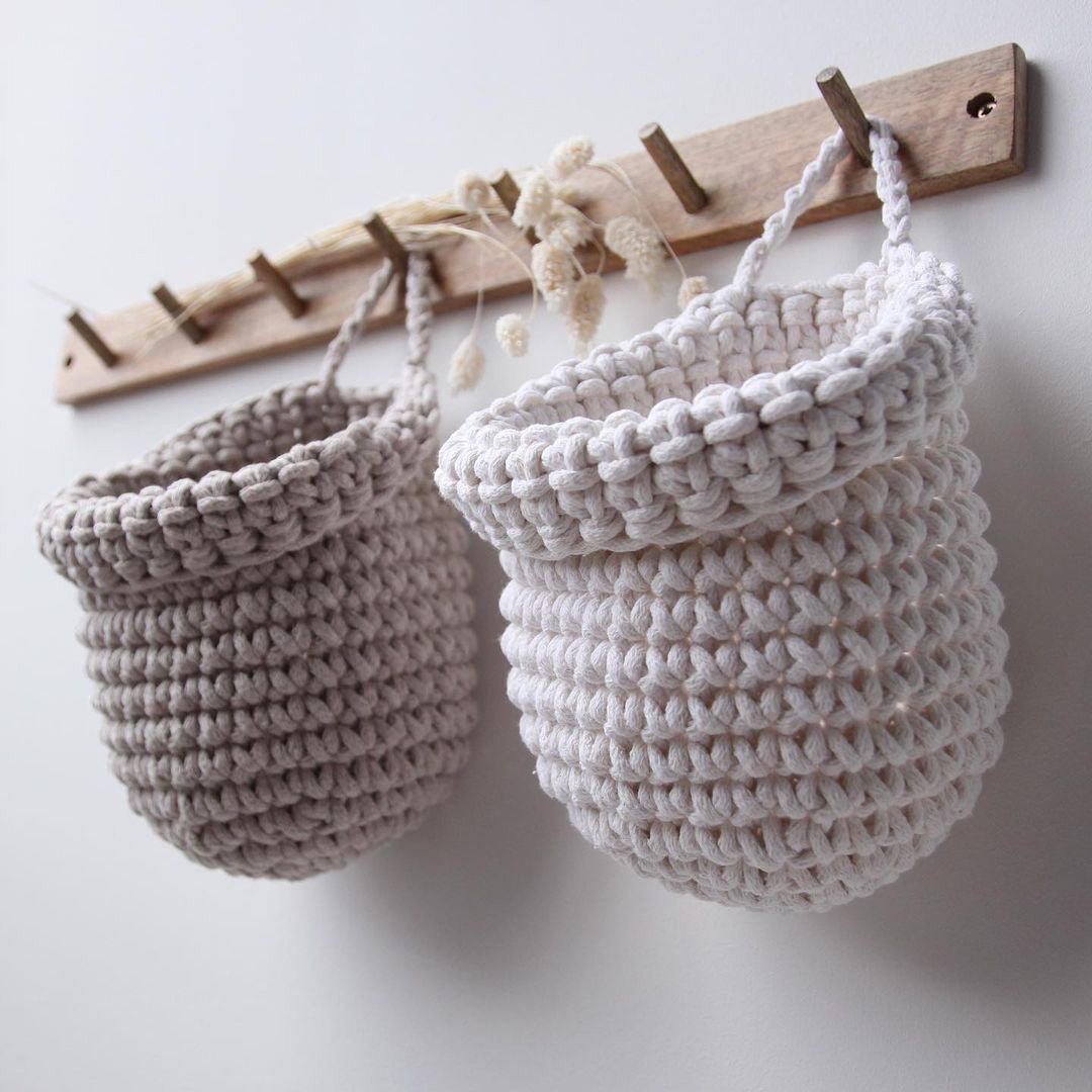 Crochet Hanging Bags | IVORY