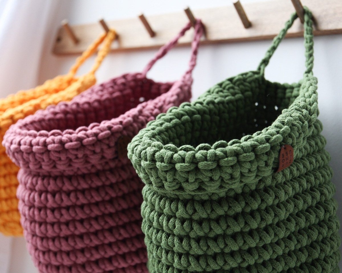 Crochet Hanging Bags | OLD ROSE