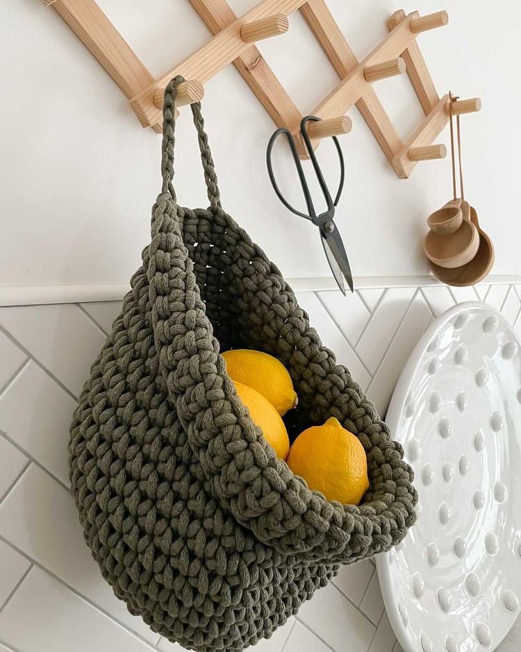 Crochet Hanging Bags | OLIVE GREEN