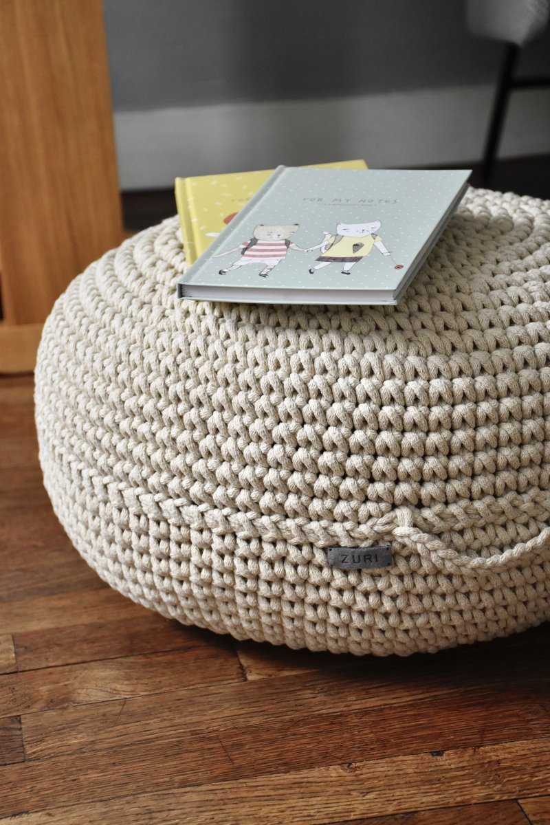 Crochet Ottoman | BEIGE