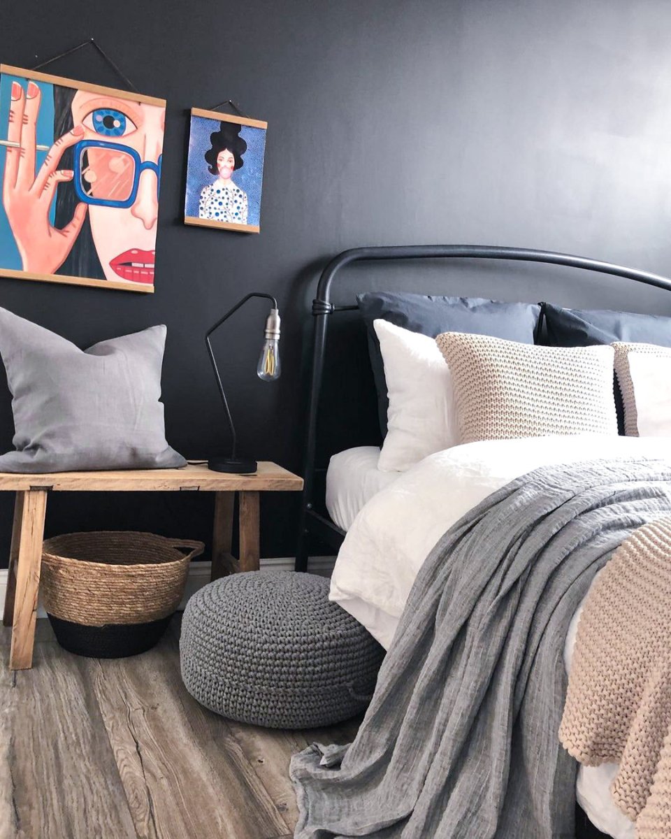 Crochet Ottoman | DARK GREY