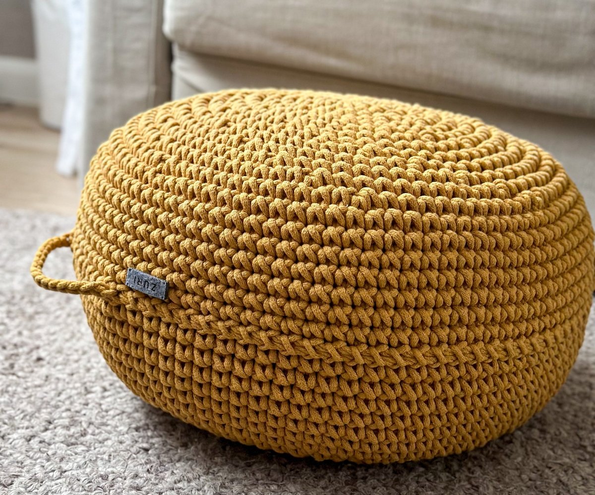 Crochet Ottoman | MUSTARD