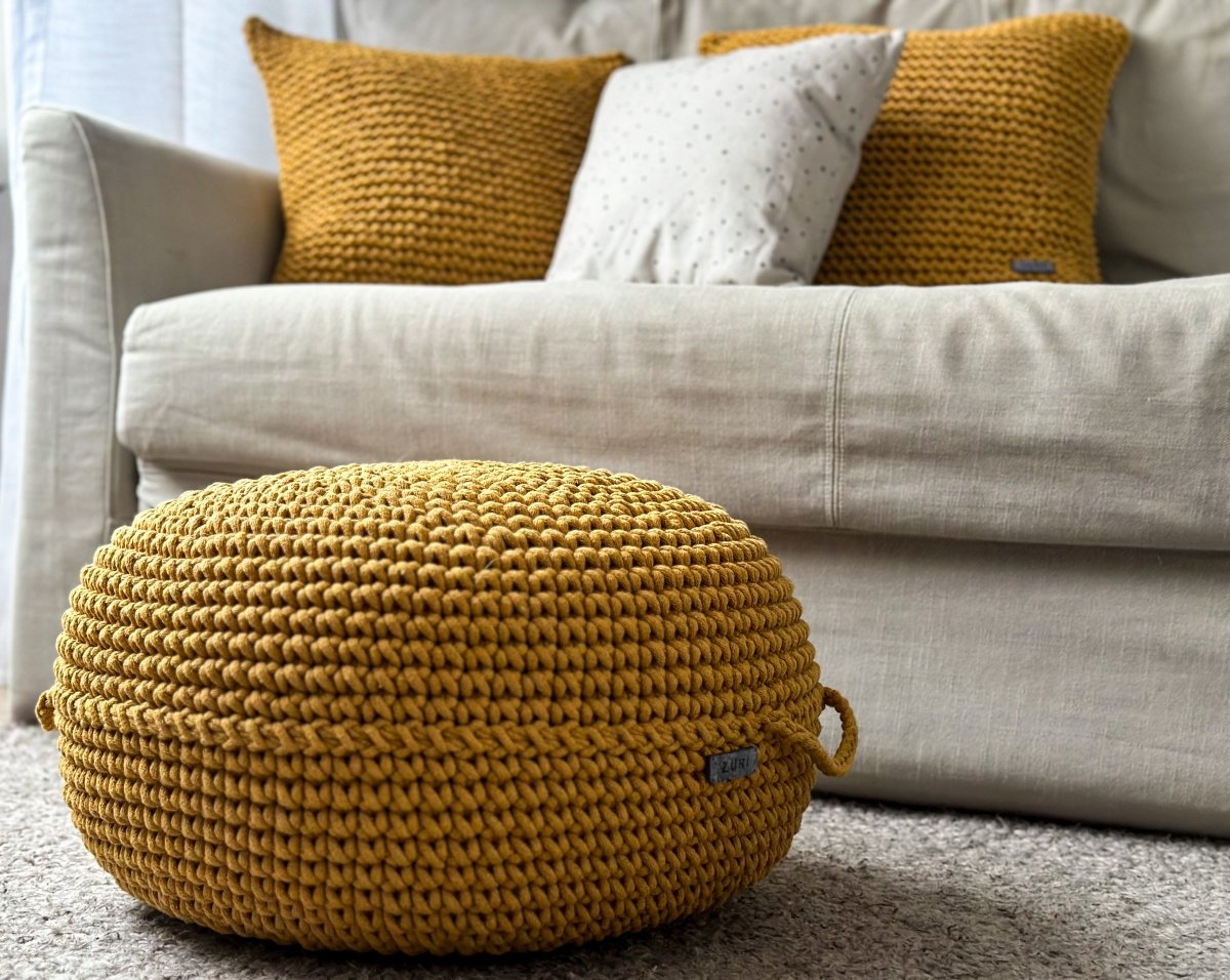 Crochet Ottoman | MUSTARD