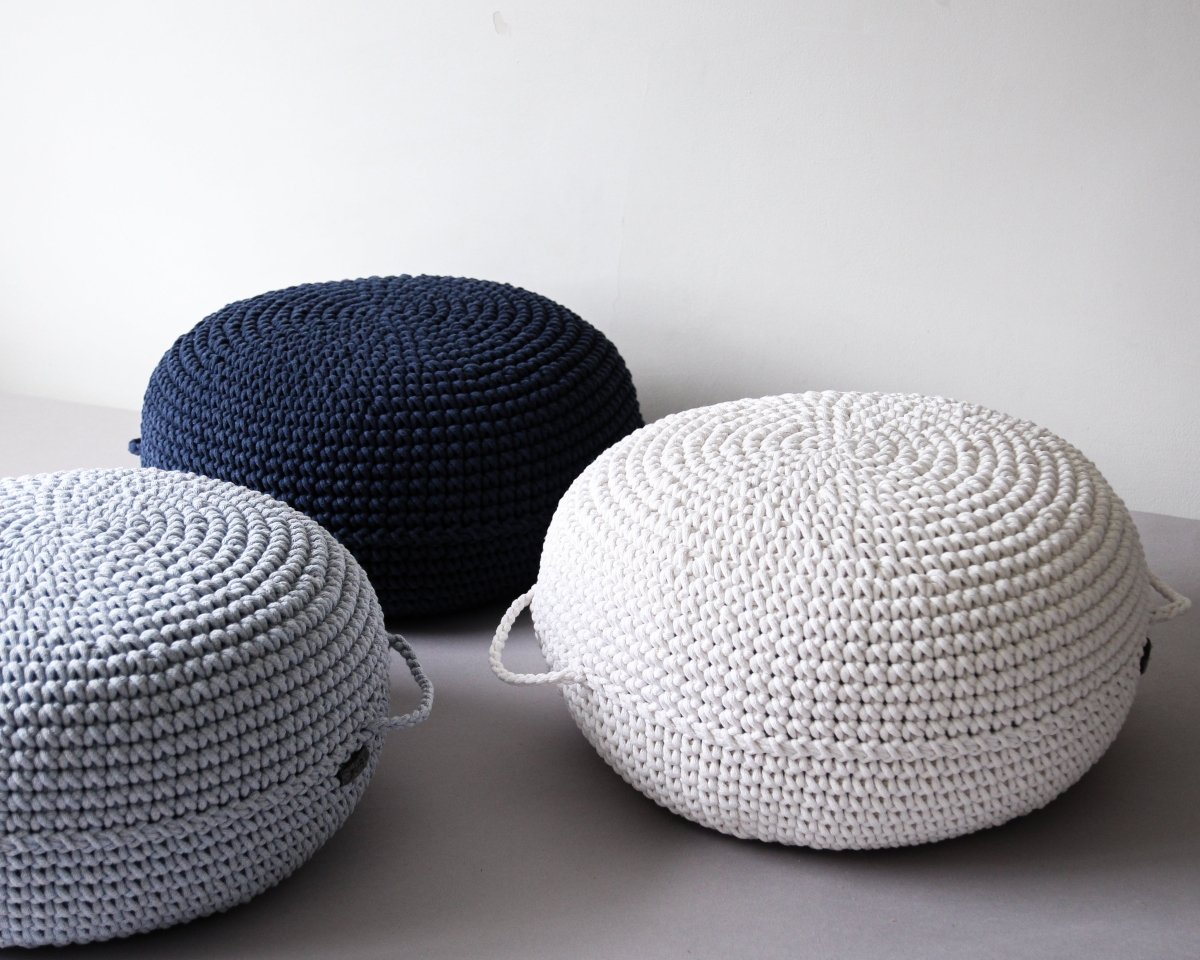 Crochet Ottoman | NAVY BLUE