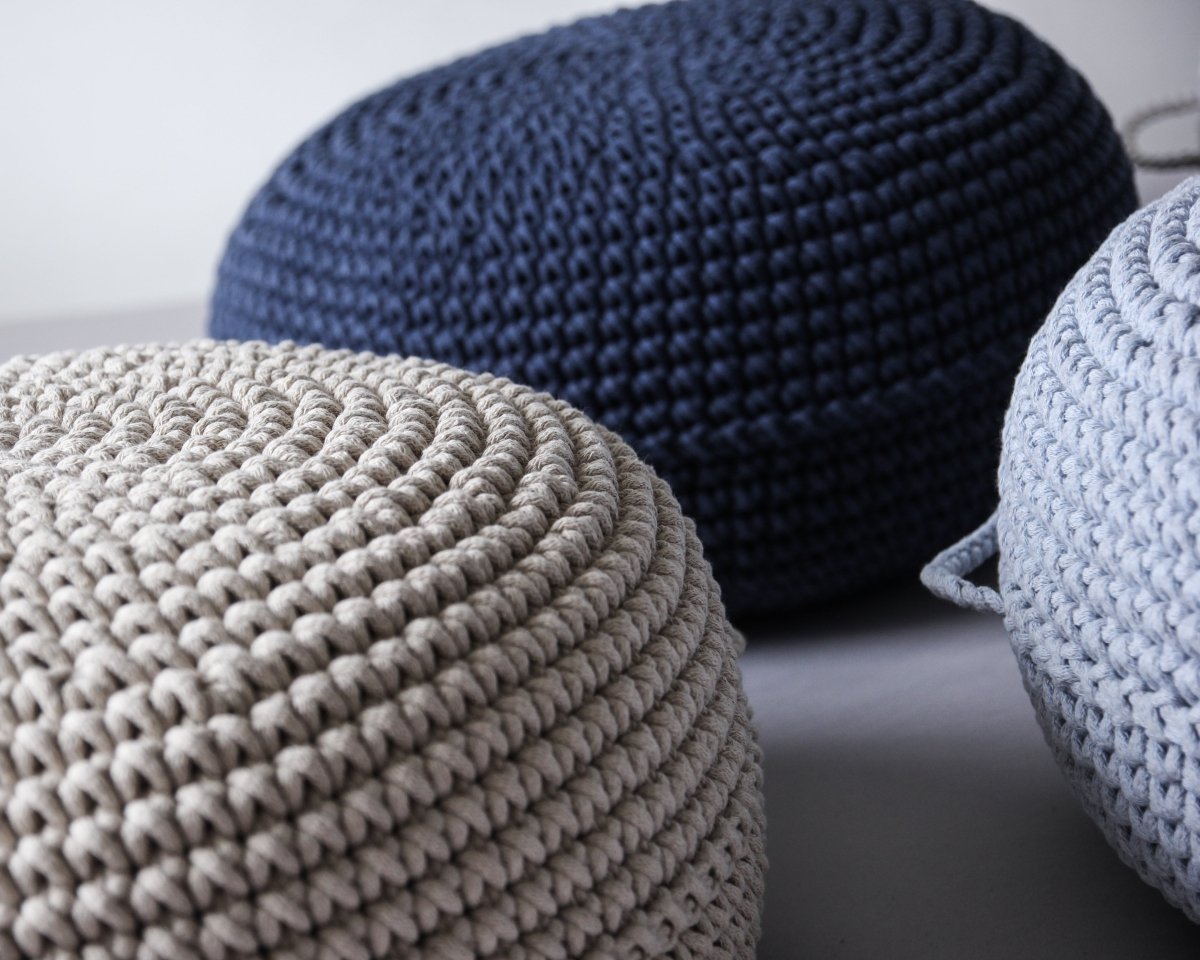 Crochet Ottoman | NAVY BLUE