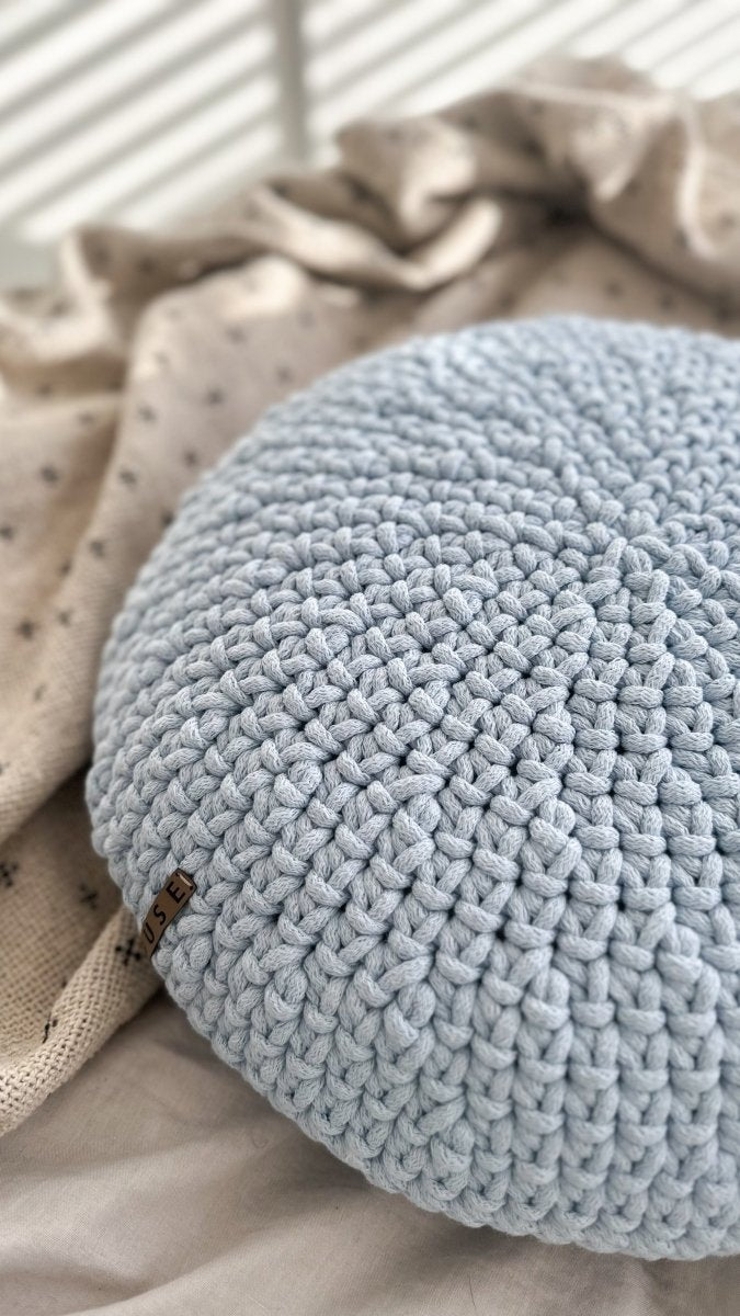 Crochet Round Cushion | BABY BLUE