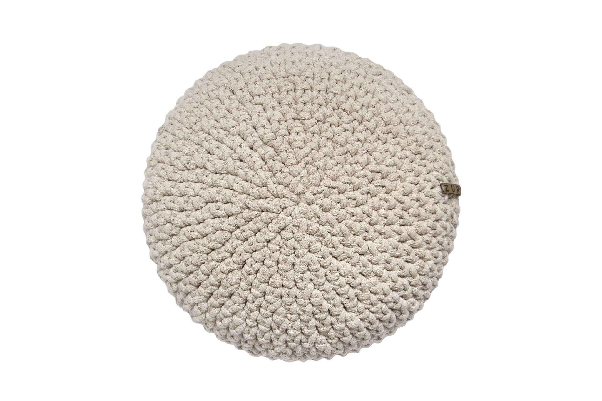 Crochet Round Cushion | BEIGE