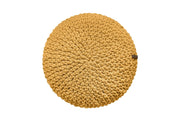 Crochet Round Cushion | MUSTARD