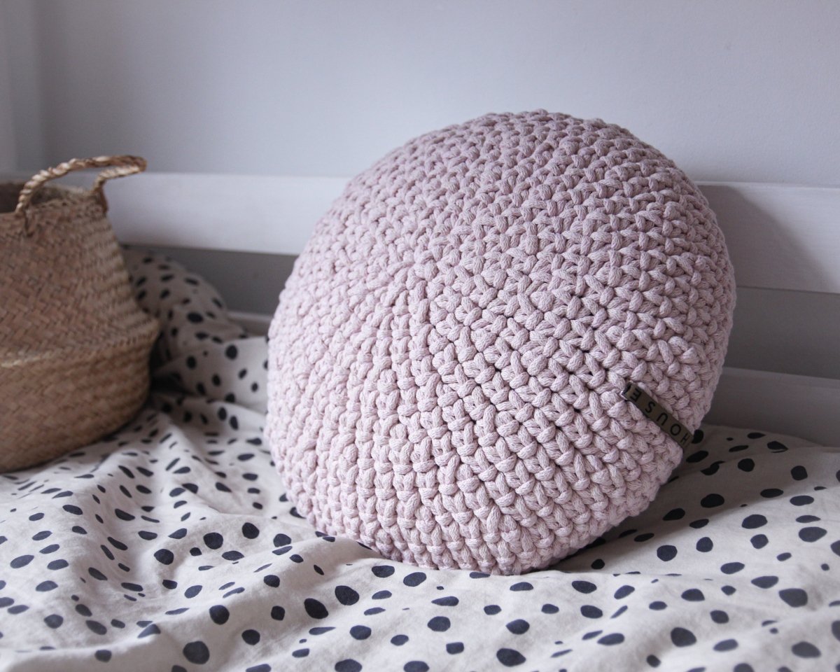 Crochet Round Cushion | PALE PINK