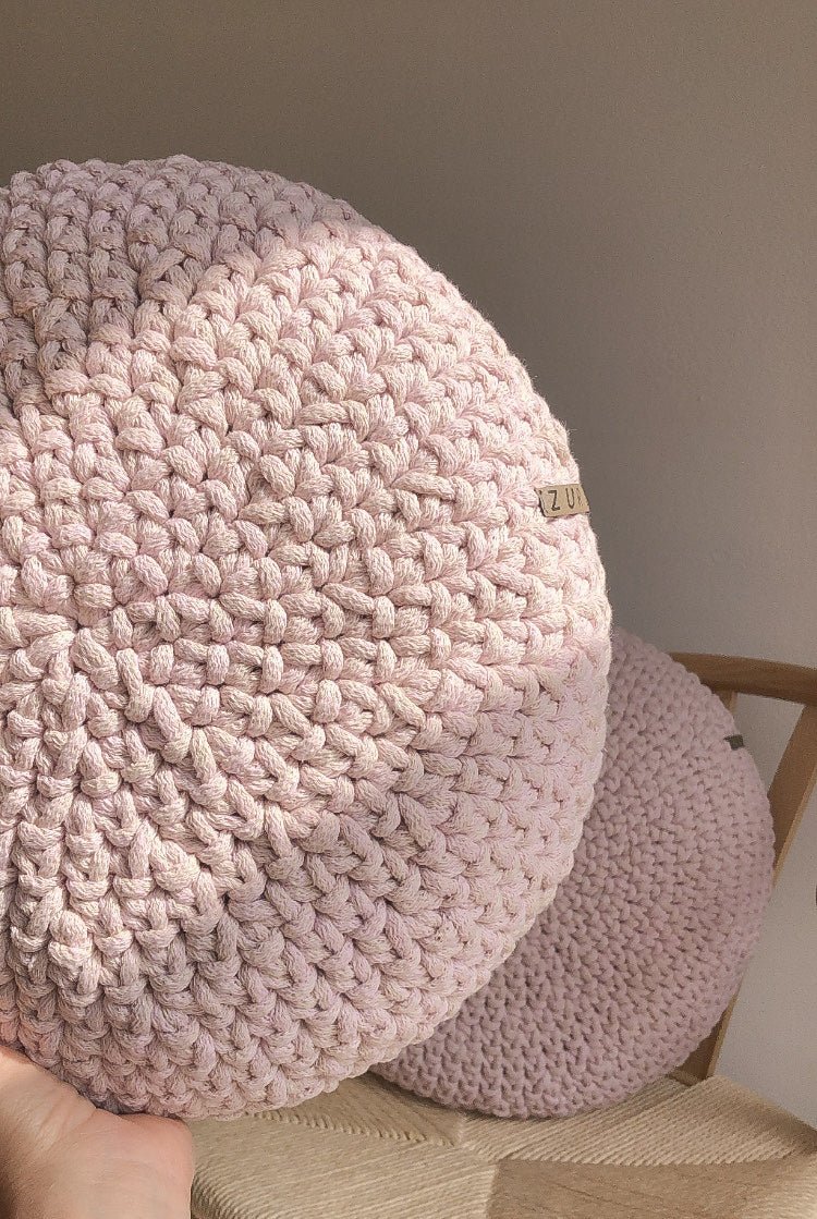 Crochet Round Cushion | PALE PINK