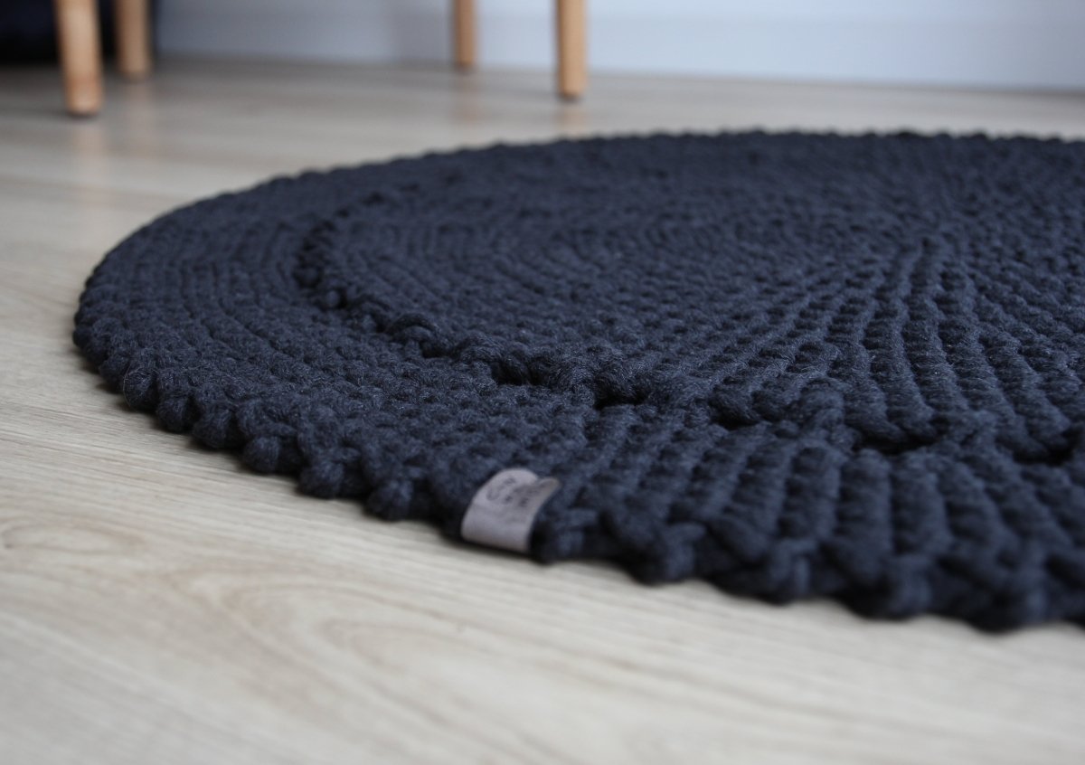 Crochet Rug NEBO | CHARCOAL