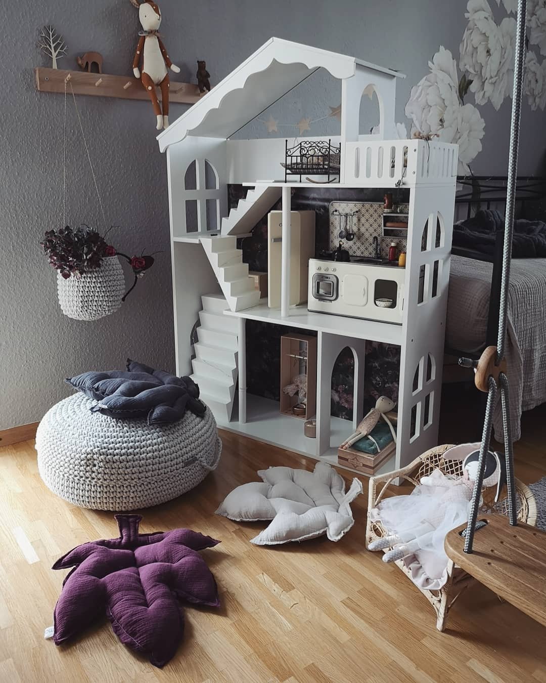 Crochet Ottoman | LIGHT GREY