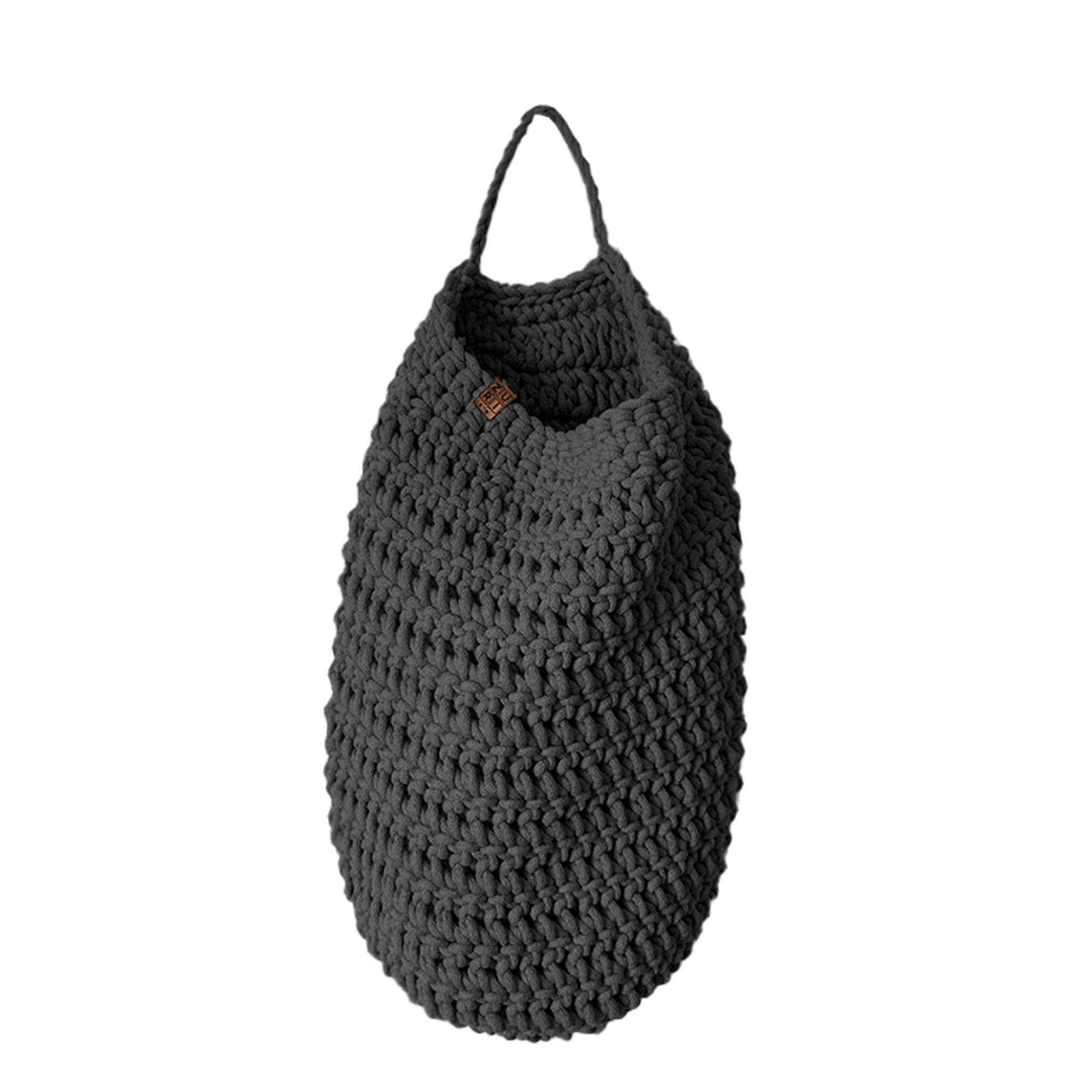 Crochet Hanging Bag, Large | CHARCOAL