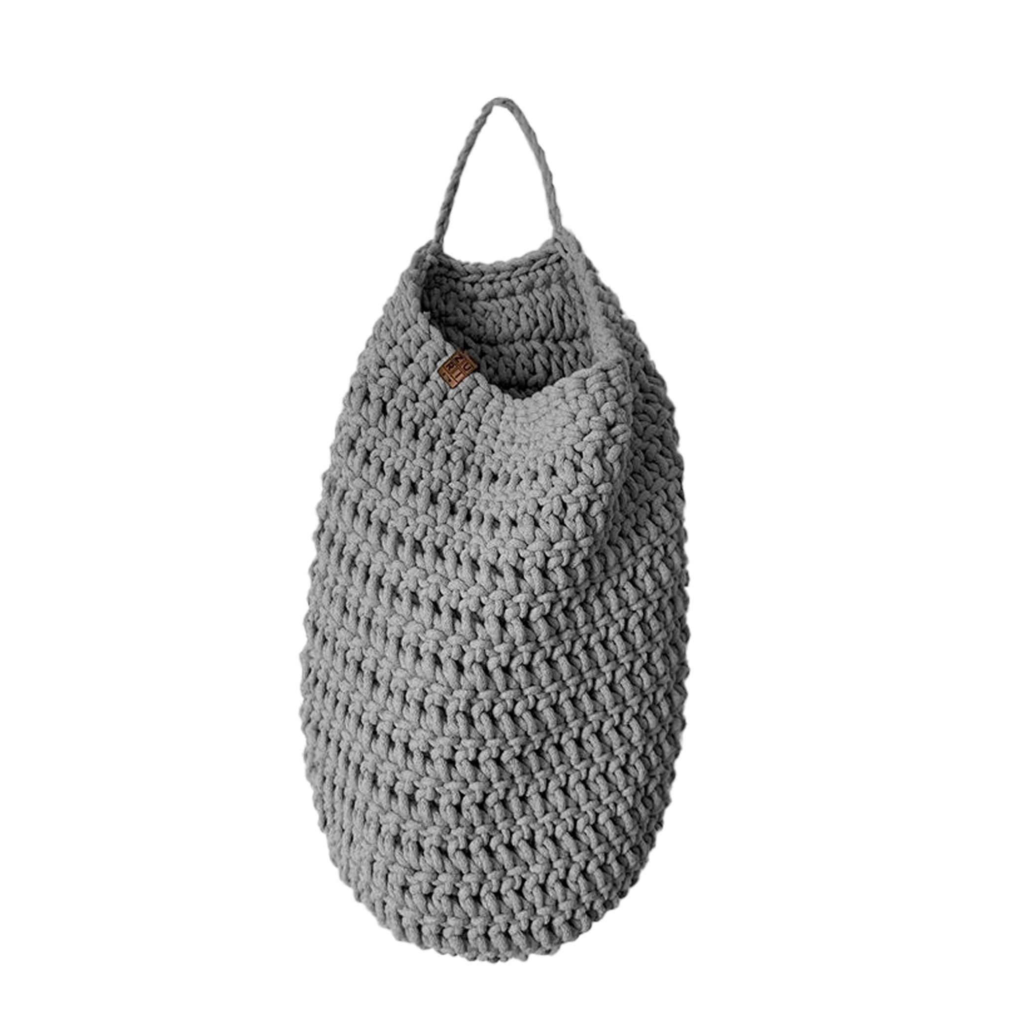 Crochet Hanging Bag, Large | DARK GREY