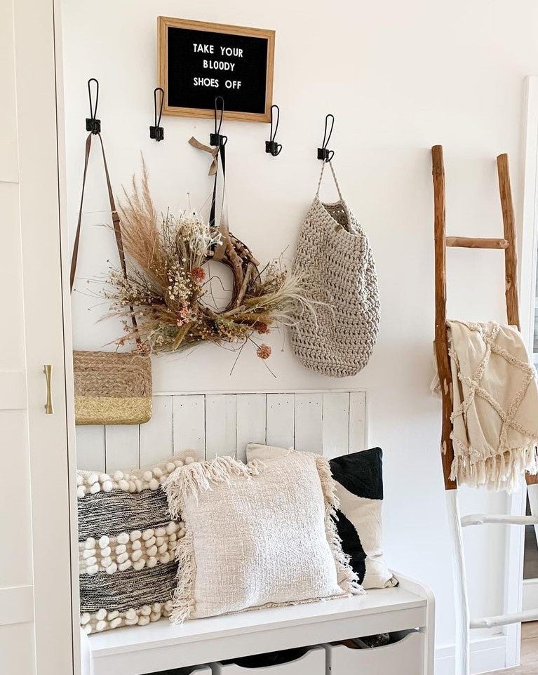 Crochet Hanging Bag, Large | OATMEAL